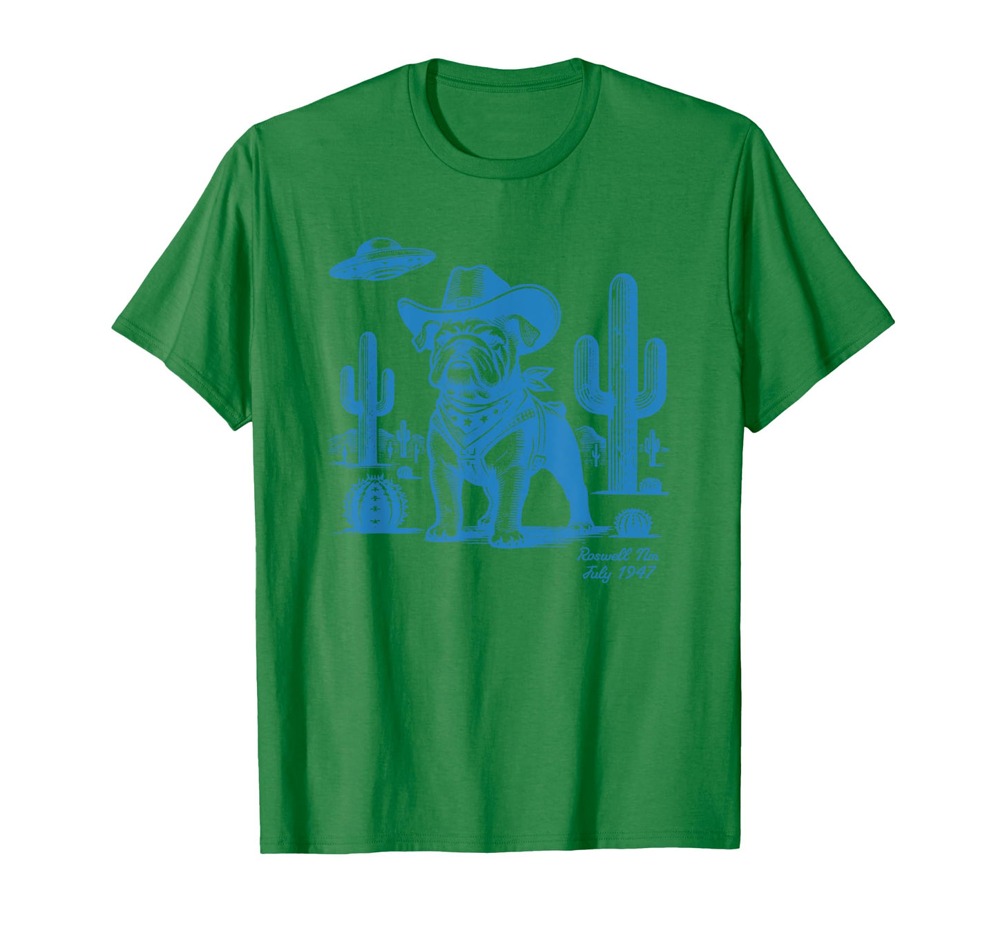 UFO Western Bulldog Cowboy Cactus Desert Cowgirl Mom Dad T-Shirt