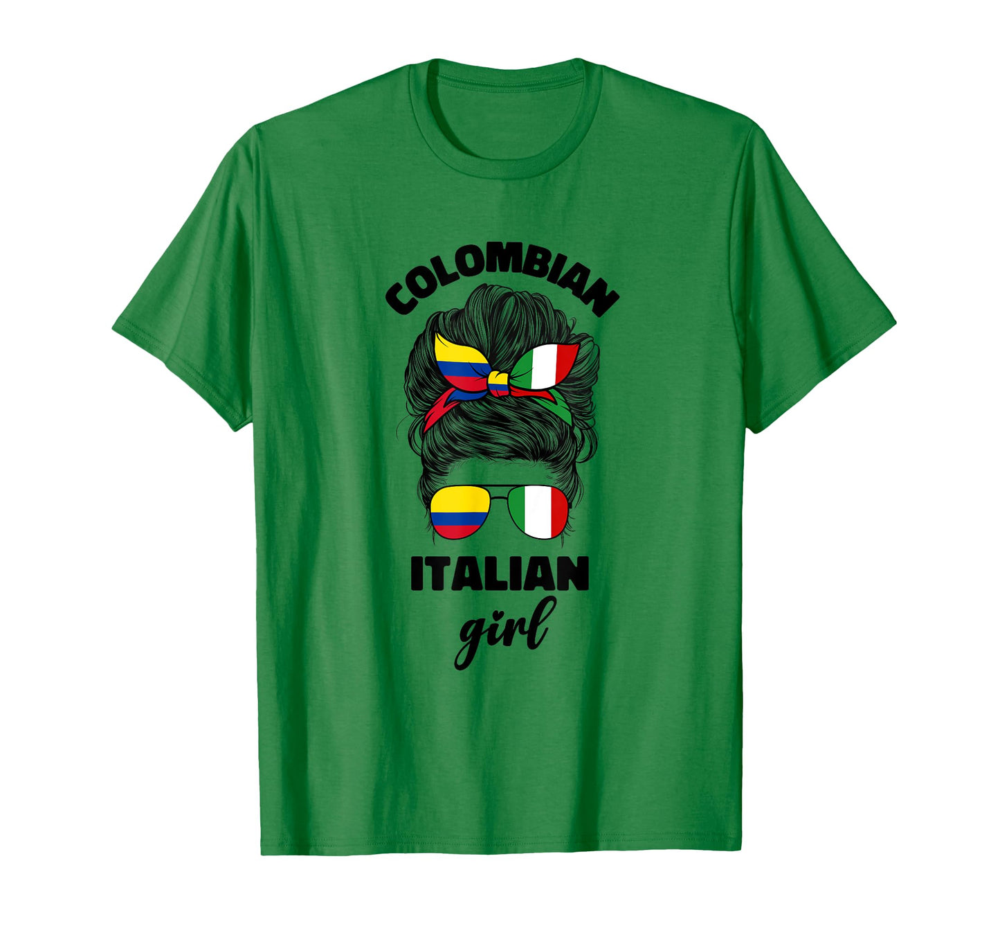 Half Italian And Colombian Colombia Italy Flag Girl Women T-Shirt