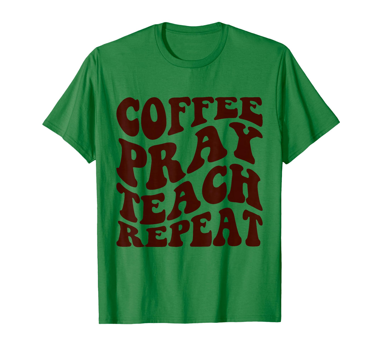 Homeschool Mom Coffee Pray Teach Repeat Retro Groovy T-Shirt