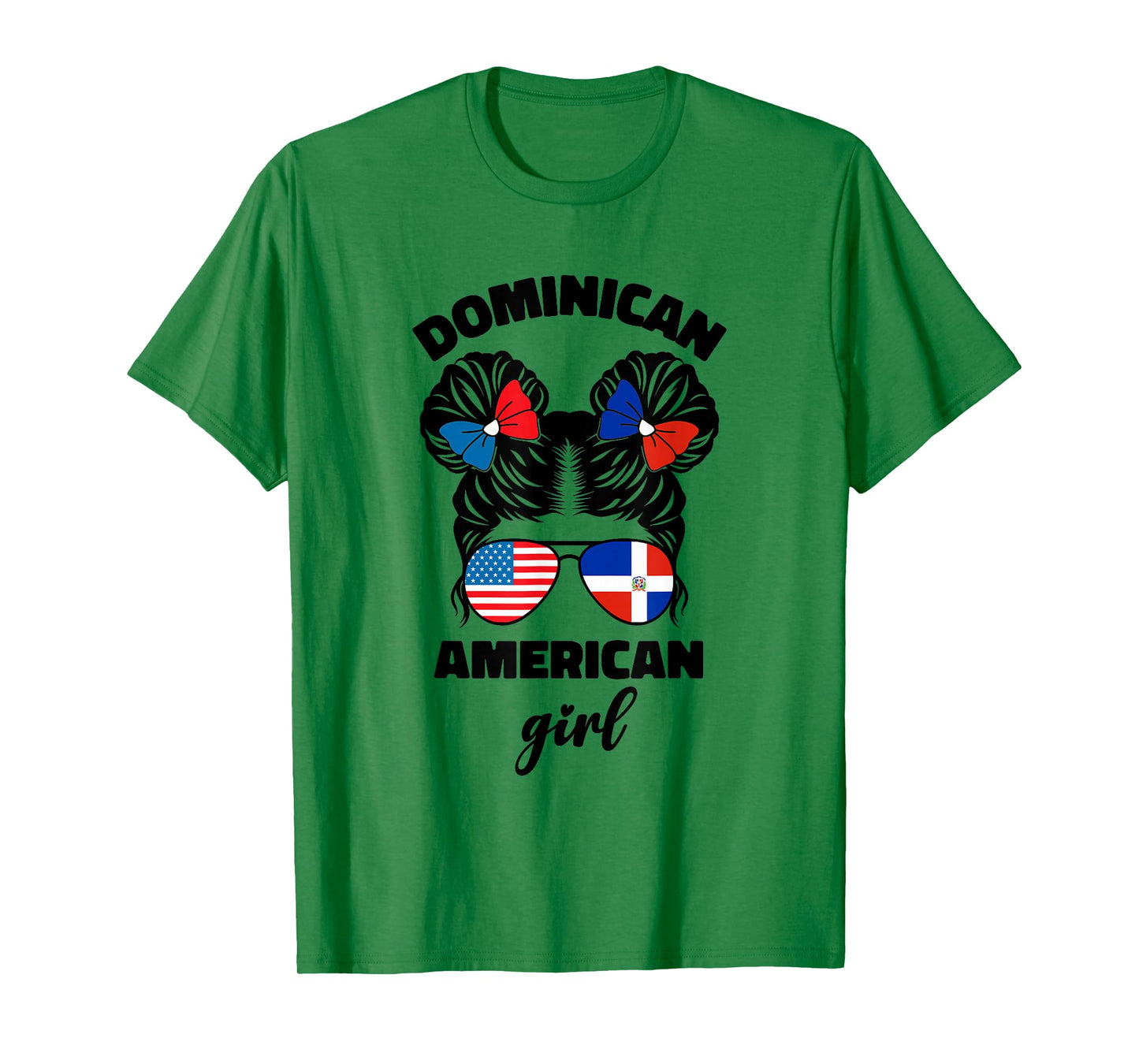 Half Dominican And American Dominicana Usa Flag Kids Girl T-Shirt
