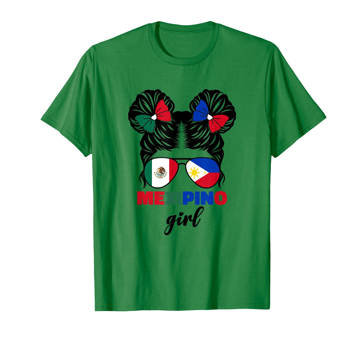 Half Mexican And Filipino Mexico Flag Mexipino Girl Kids Pun T-Shirt