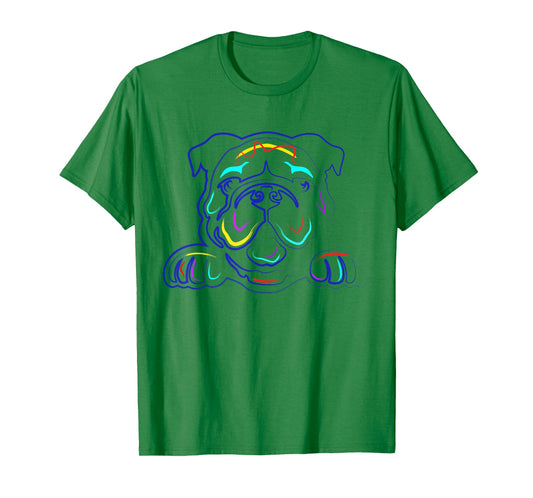 English Bulldog Lovers Shirts | Line Drawing Artsy Bulldog T-Shirt