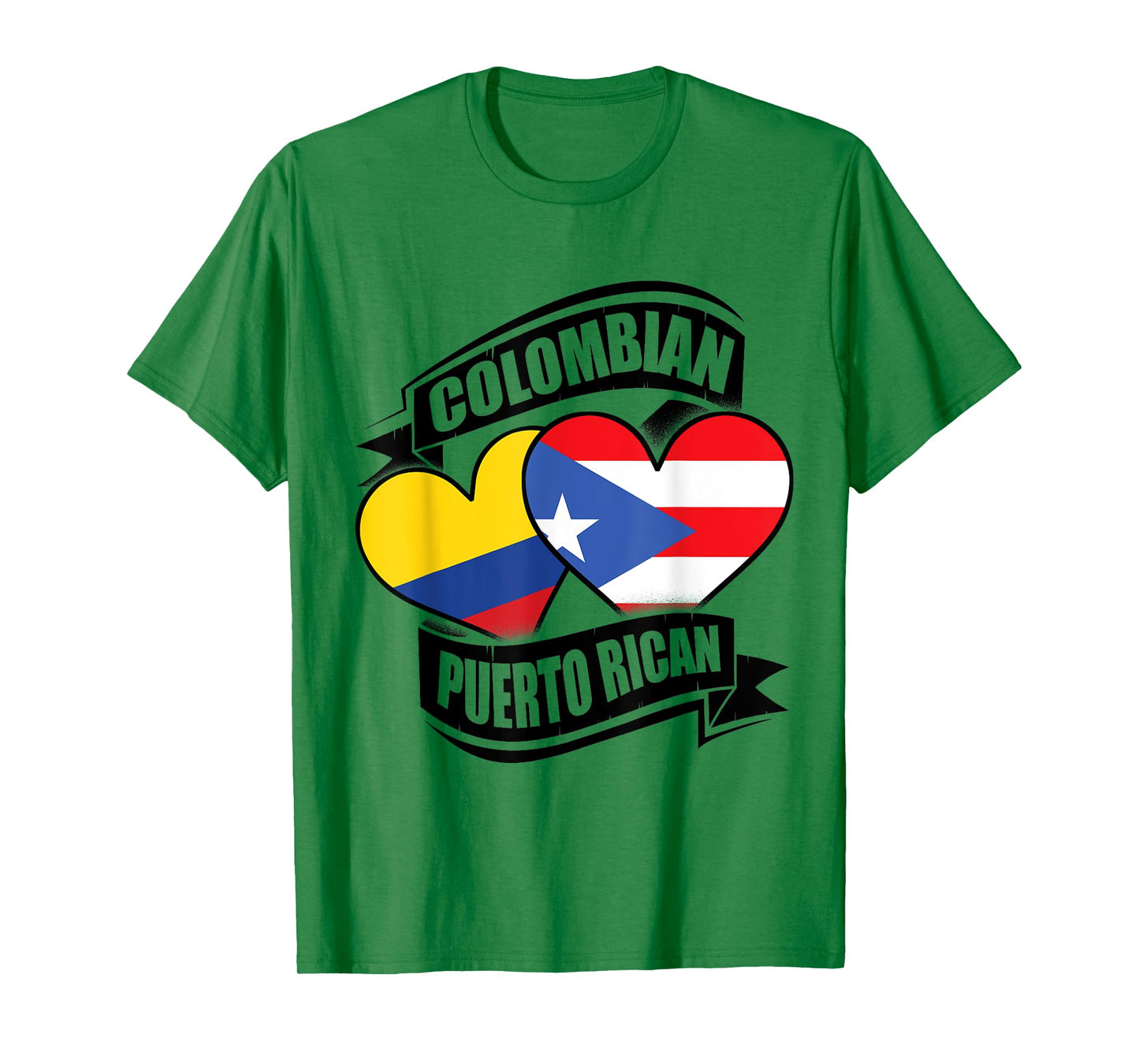 Colombian Puerto Rican Hearts Colombia Puerto Rico Flags T-Shirt