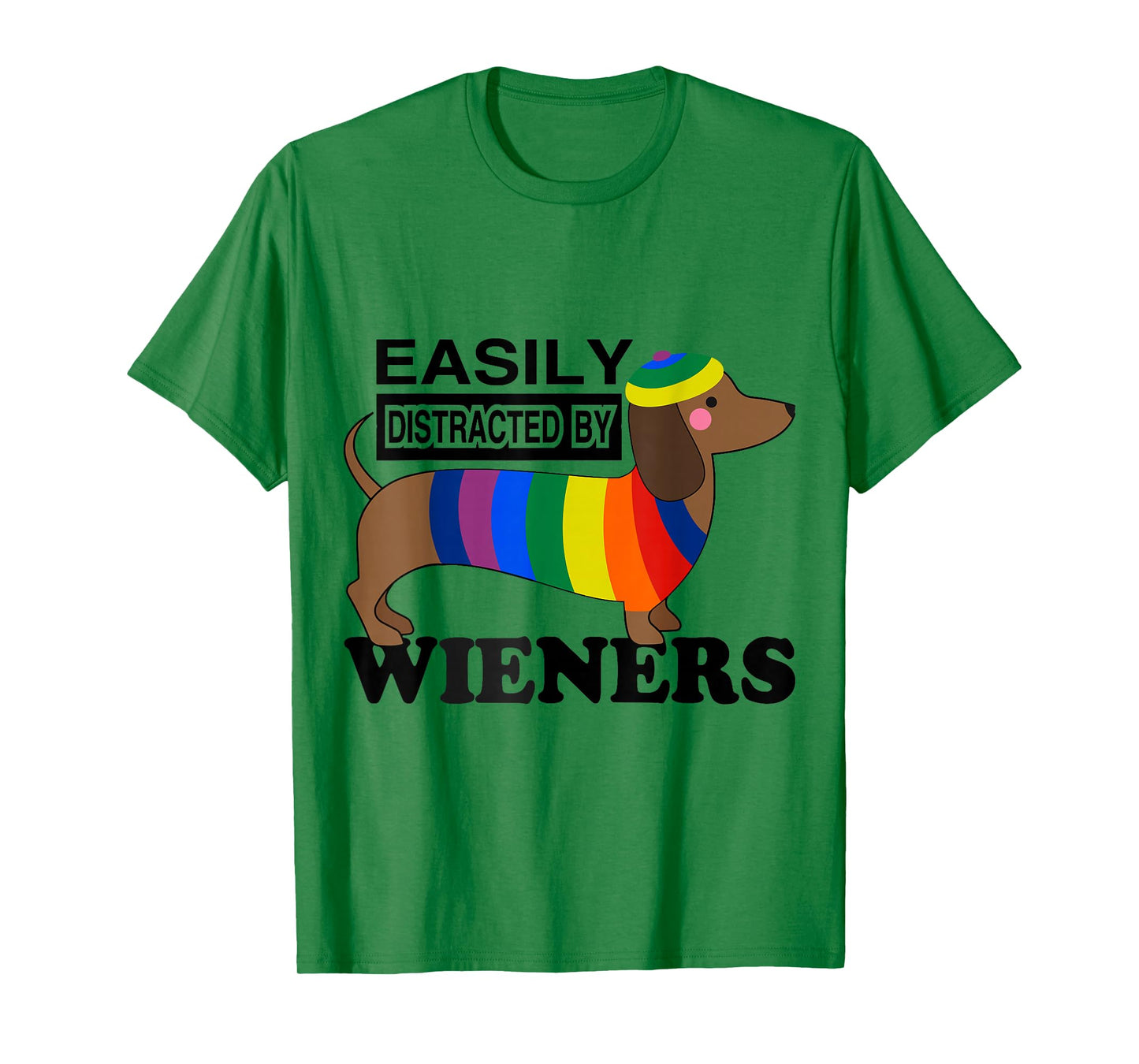 Rainbow LGBT Love Weiners Dogs Love Funny Gay Man Pride Fun T-Shirt