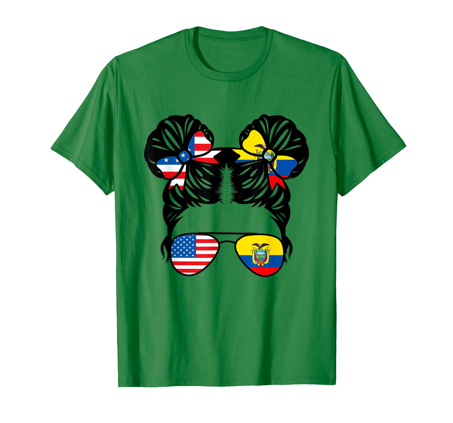 Half American Half Ecuadorian Girl USA Ecuador Flag Patriot T-Shirt