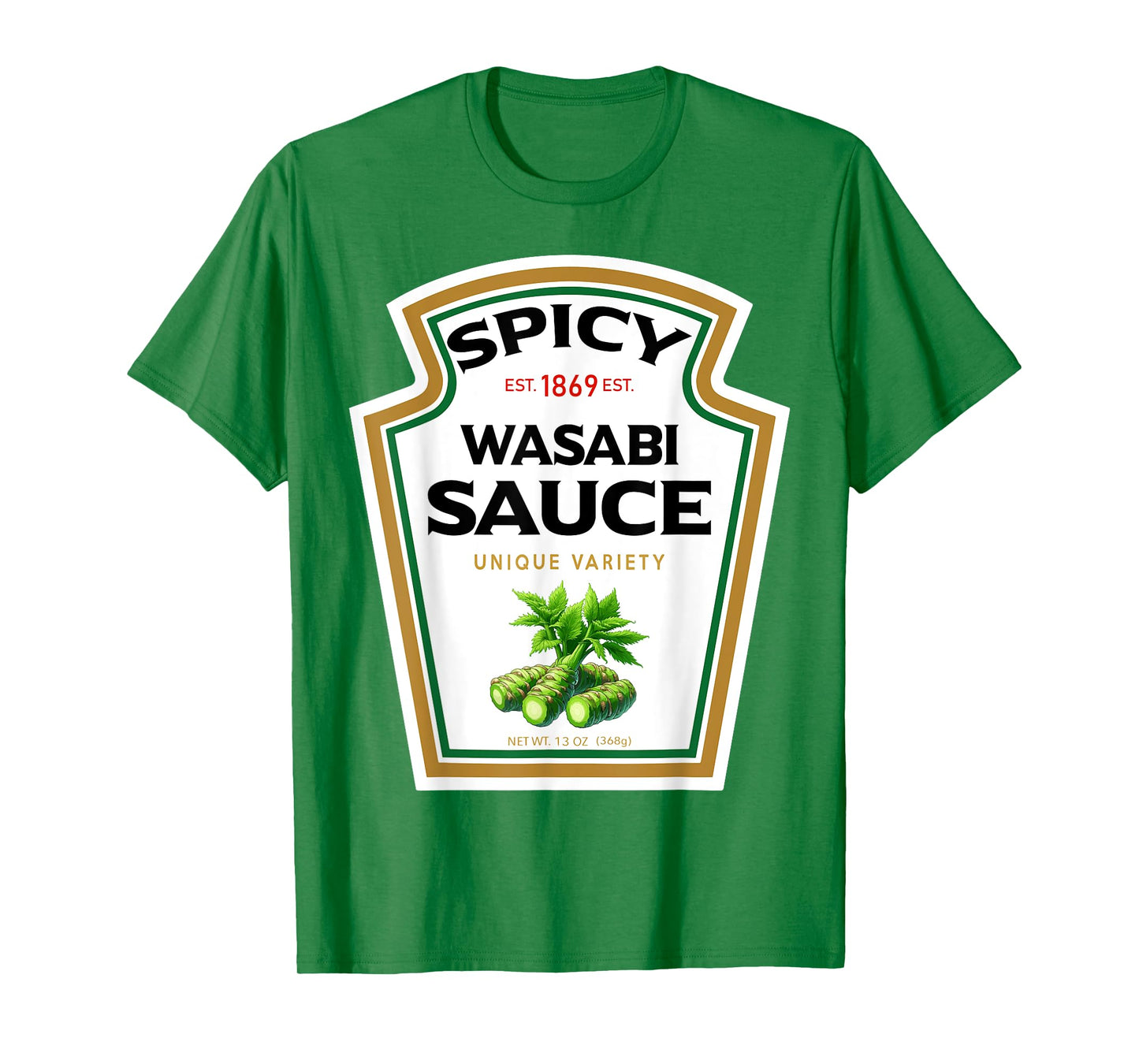 Spicy Wasabi Sauce Bottle Label Funny Halloween Costume T-Shirt