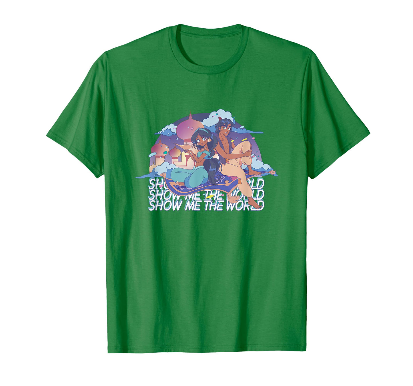 Disney Aladdin Show Me The World Aladdin Jasmine Manga Logo T-Shirt
