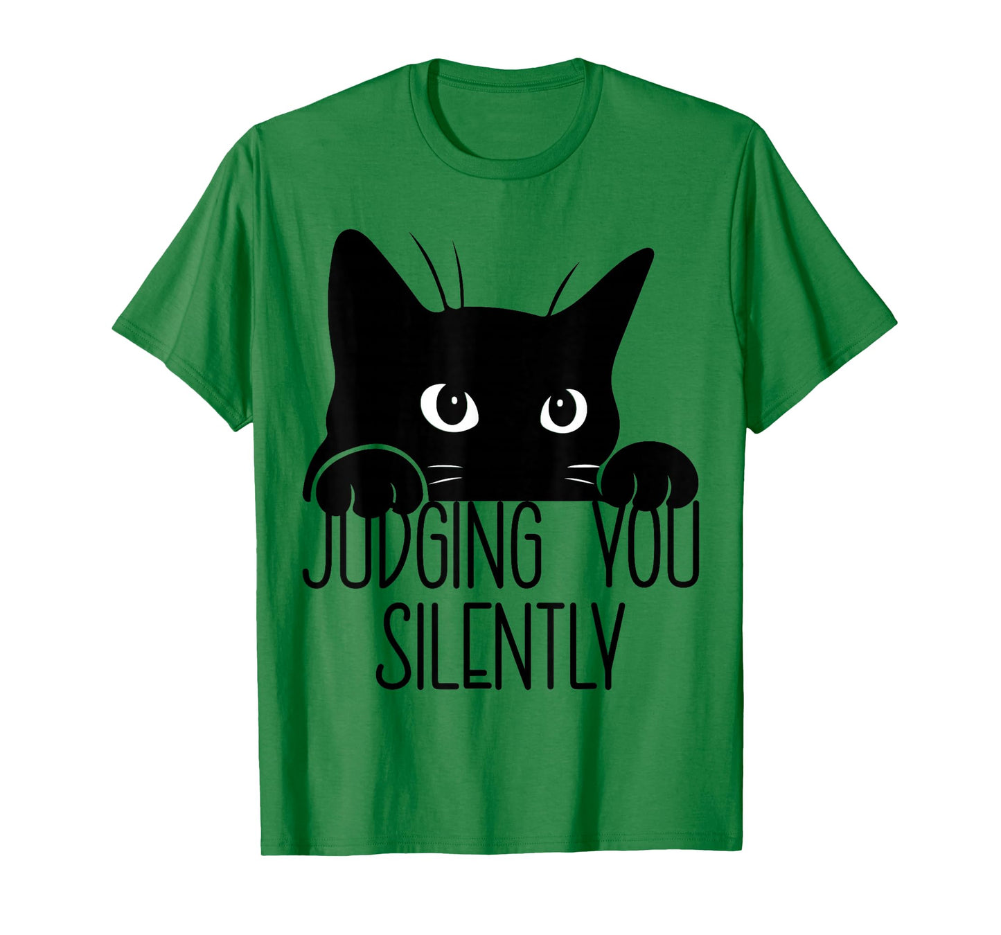 Cat Judging You Silently, Funny Black Cat Mom Dad T-Shirt