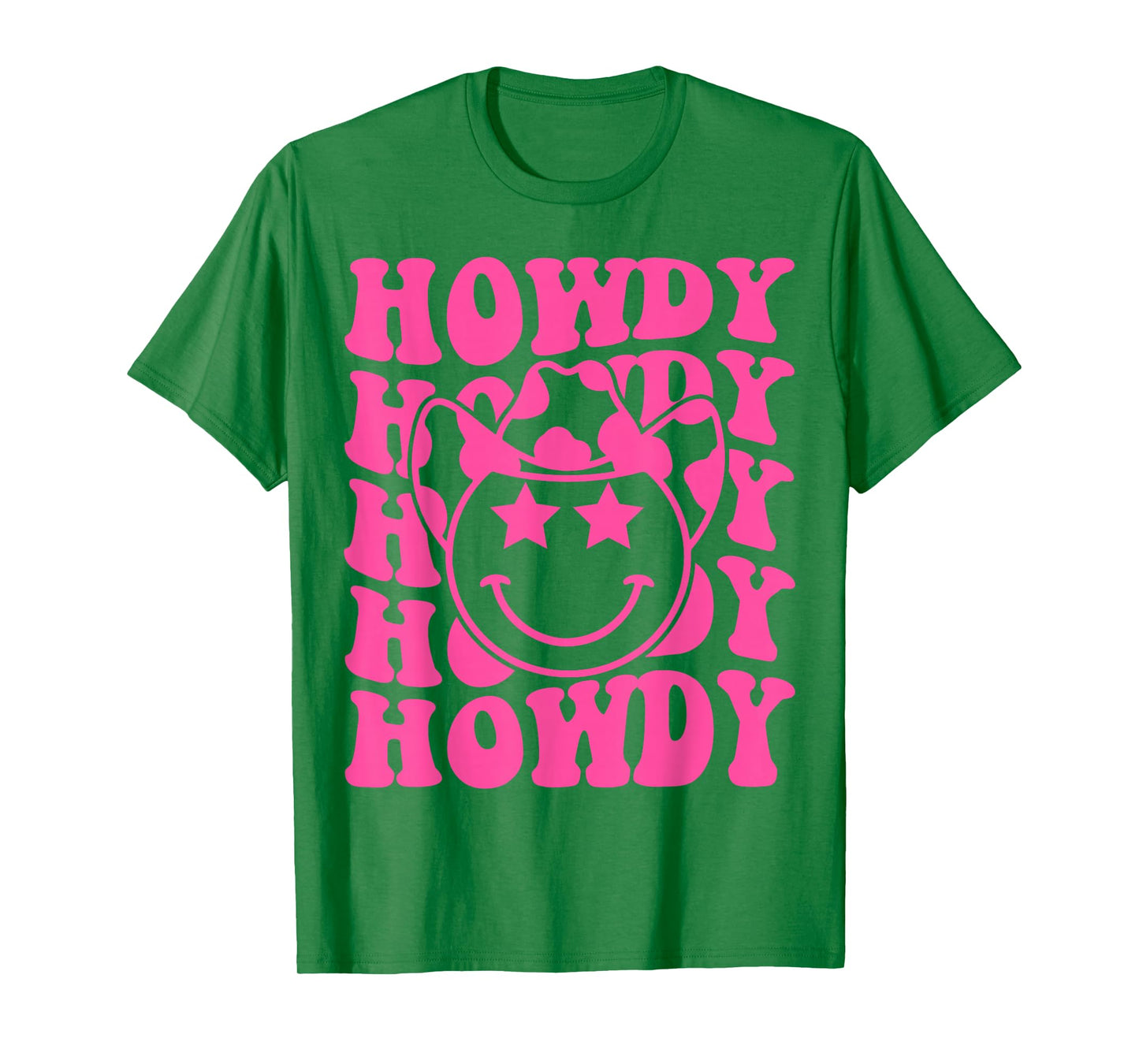 Pink Howdy Smile Face Rodeo Western Country Southern Cowgirl T-Shirt