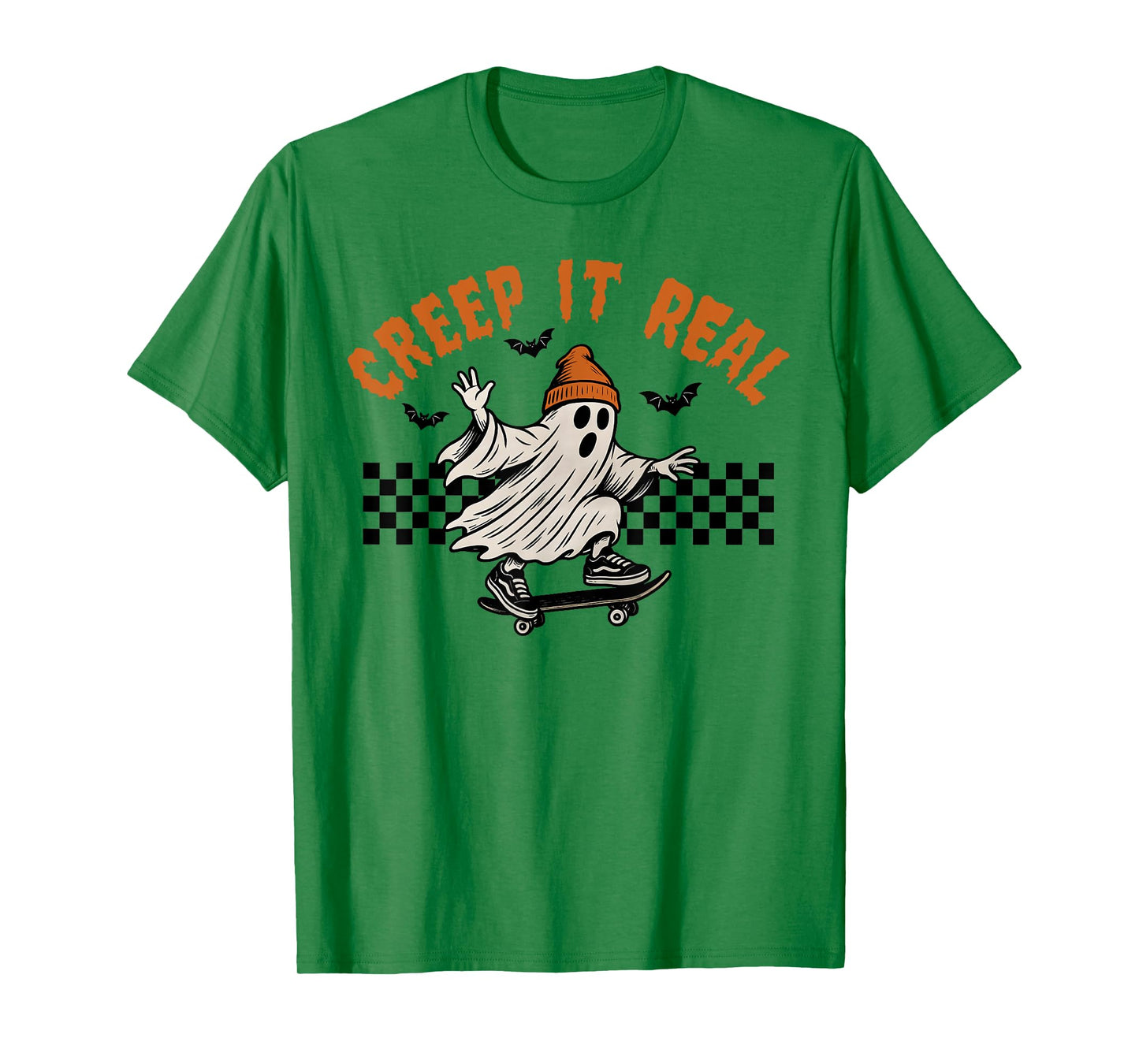 Creep It Real Ghost Skater Halloween Costume Men Boys Kids T-Shirt