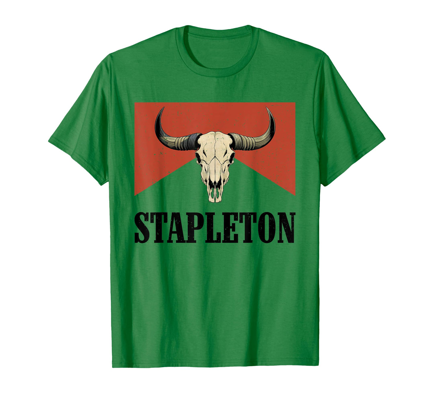 Vintage Stapleton Name Bull Skull Country Cowboy Western T-Shirt
