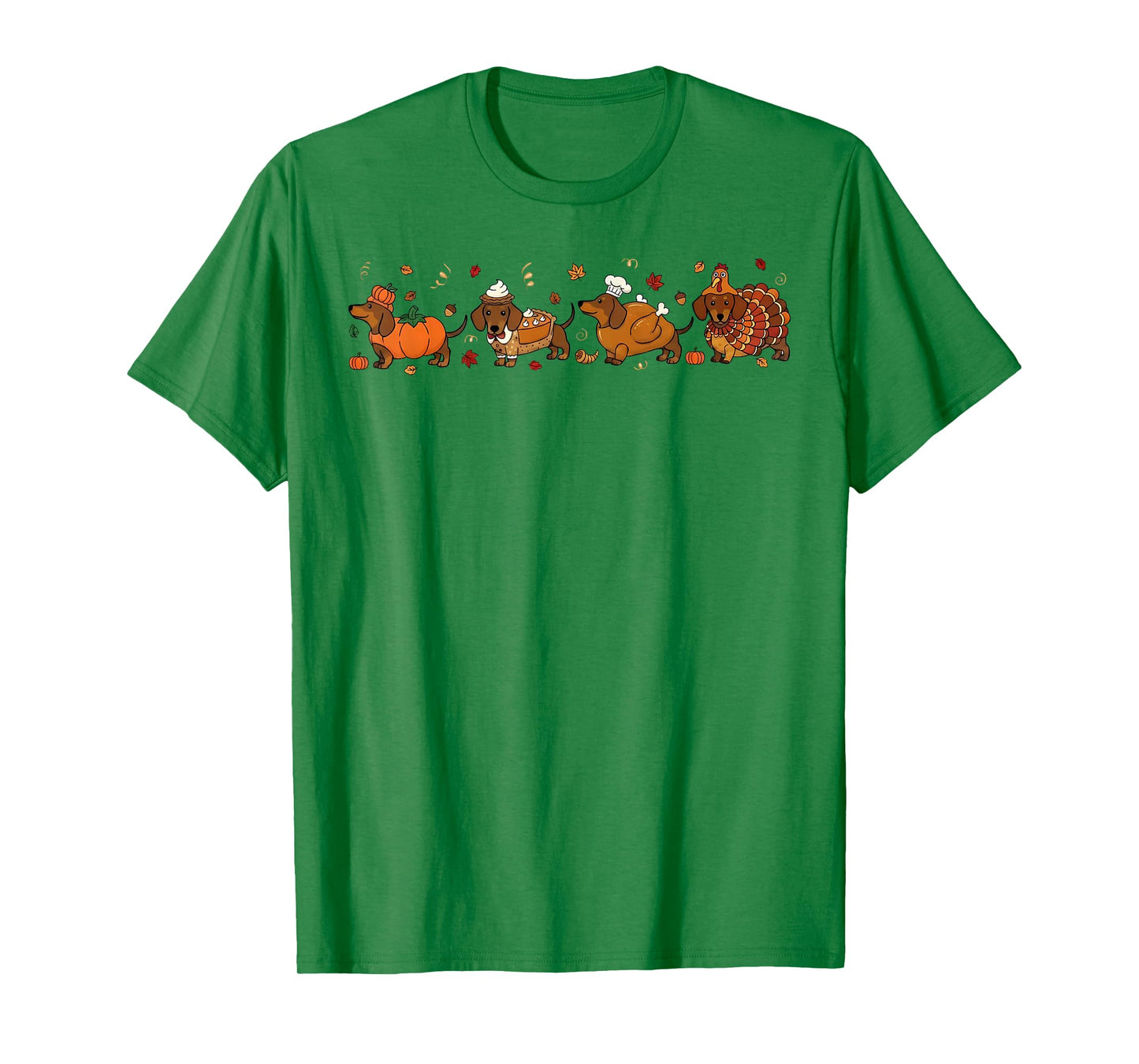 Autumn Pumpkin Fall Dachshund Thanksgiving Womens Mens Kids T-Shirt