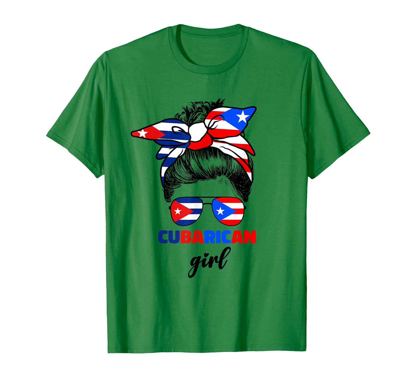 Half Cuban And Puerto Rican Rico Cuba Flag Cubarican Girl T-Shirt