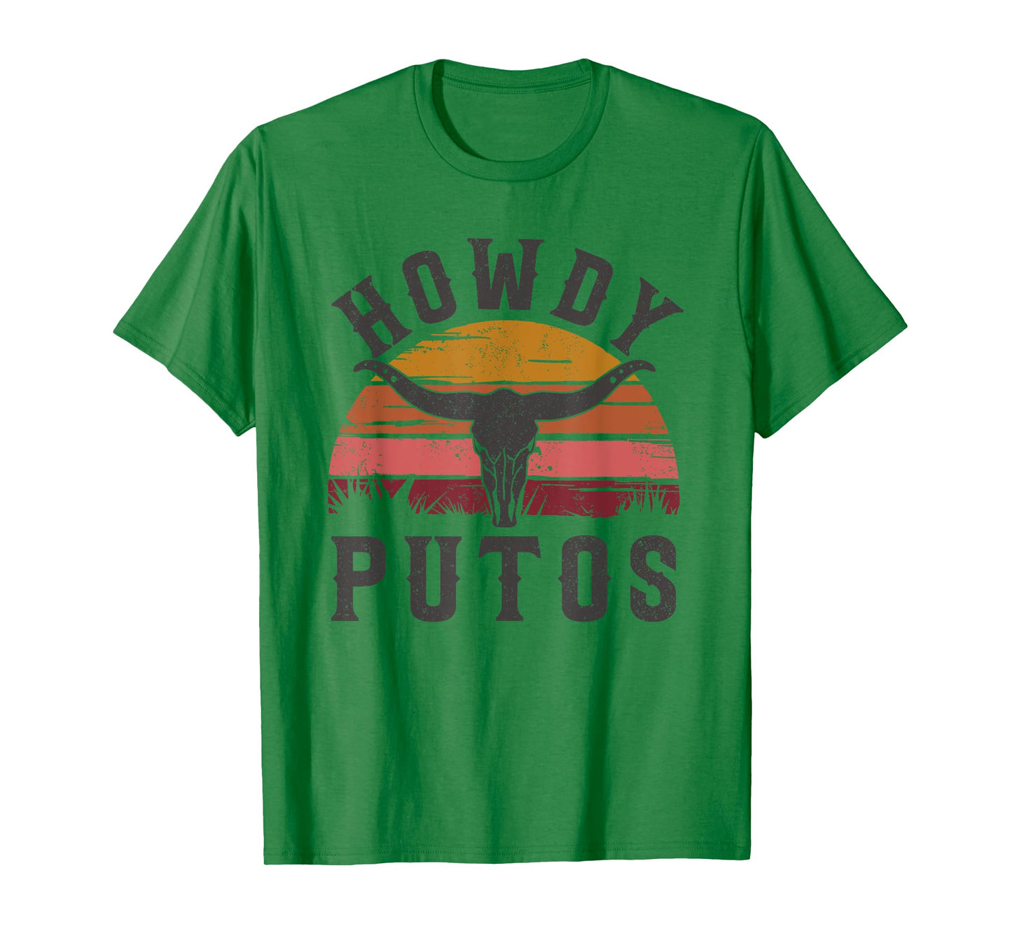 Howdy Putos Bull Skull Country Cowboy Western Hola Putos T-Shirt