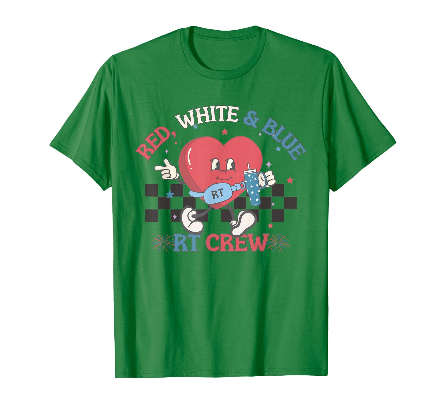 Red White Blue RT Crew Respiratory Therapist 4th of July T-Shirt