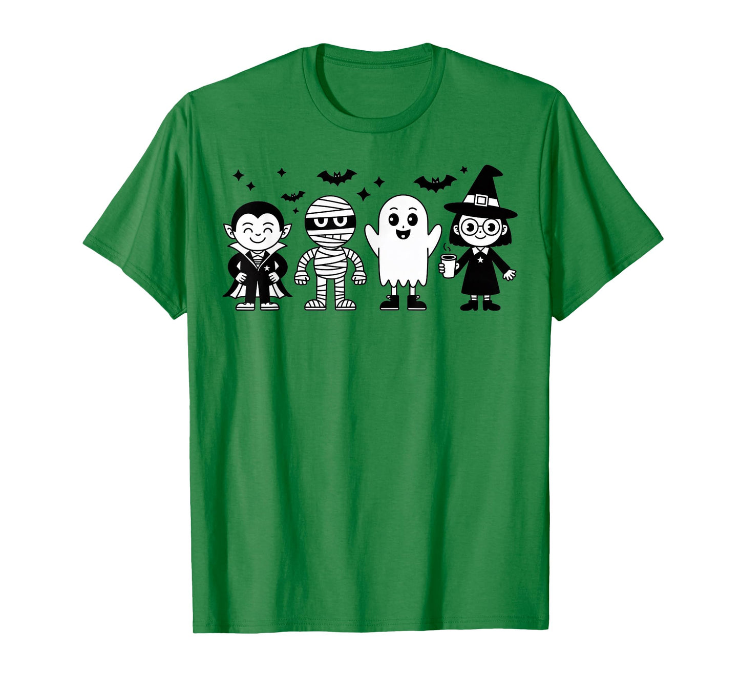 Line Art Witch Ghost Mummy Vampire for Halloween T-Shirt