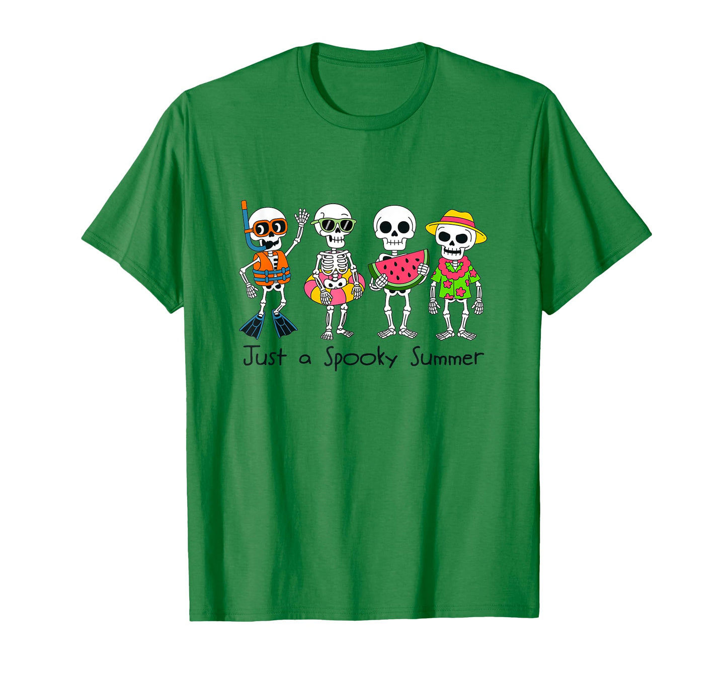 Spooky Summer Beach Skeletons Funny Halloween Summerween T-Shirt