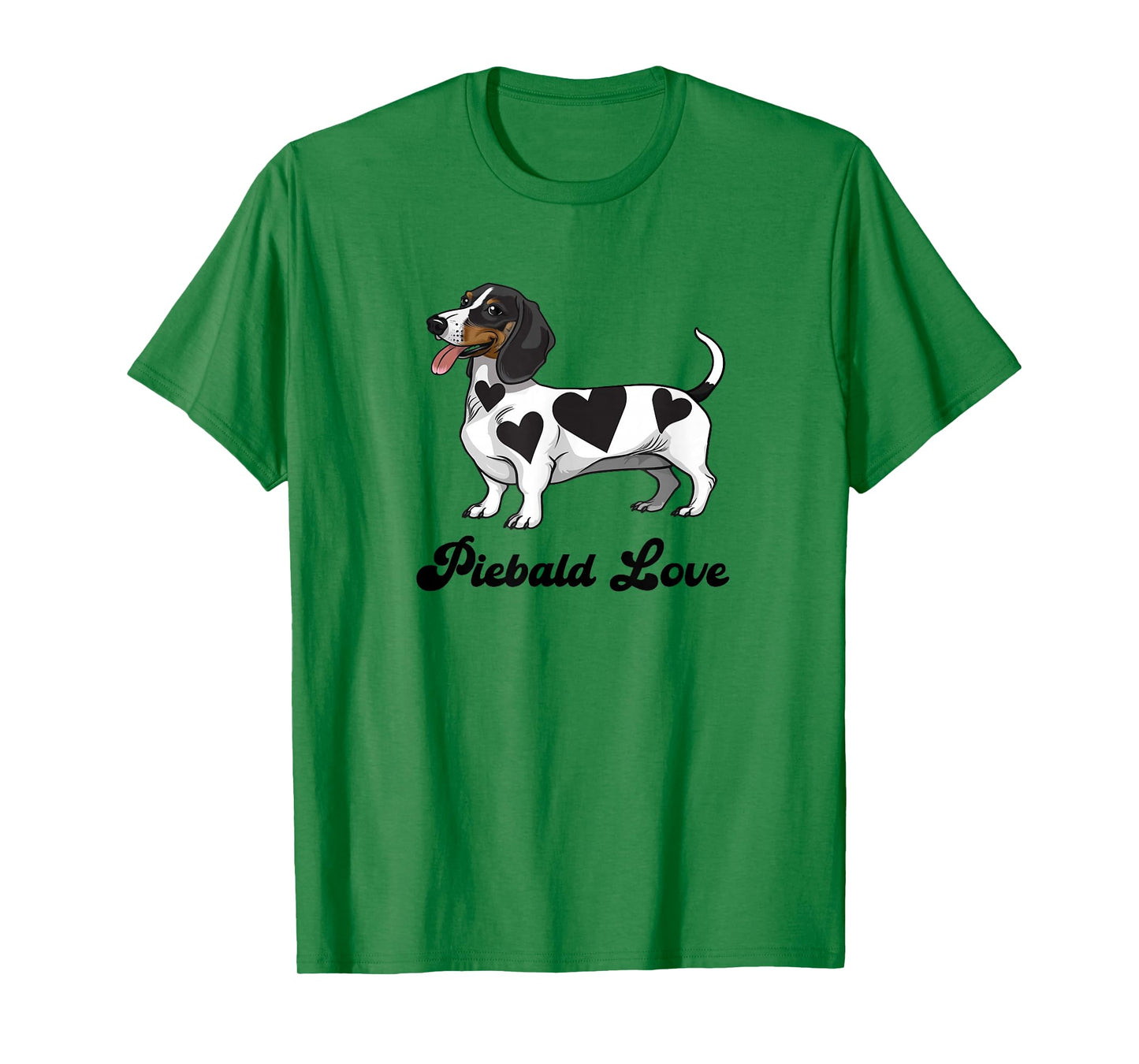 Funny Womens Girls Heart Love Piebald Love Dachshund Lover T-Shirt