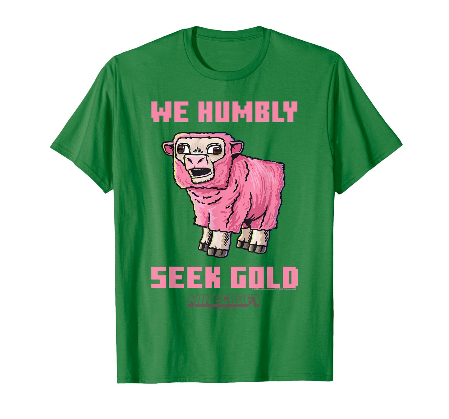 A Minecraft Movie We Humbly Seek Gold Pink Sheep T-Shirt