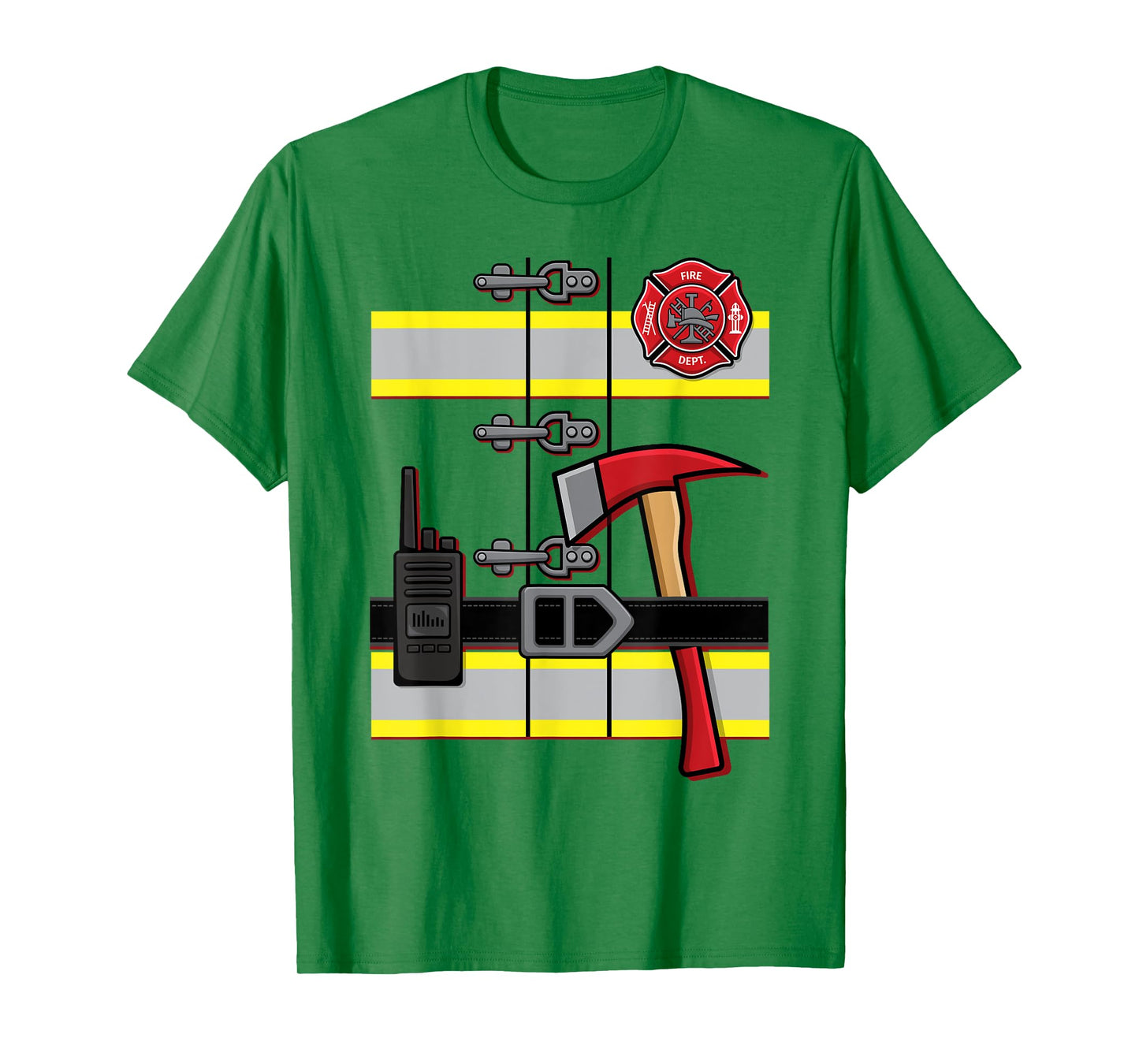 Halloween DIY Firefighter Uniform Costume T-Shirt Small