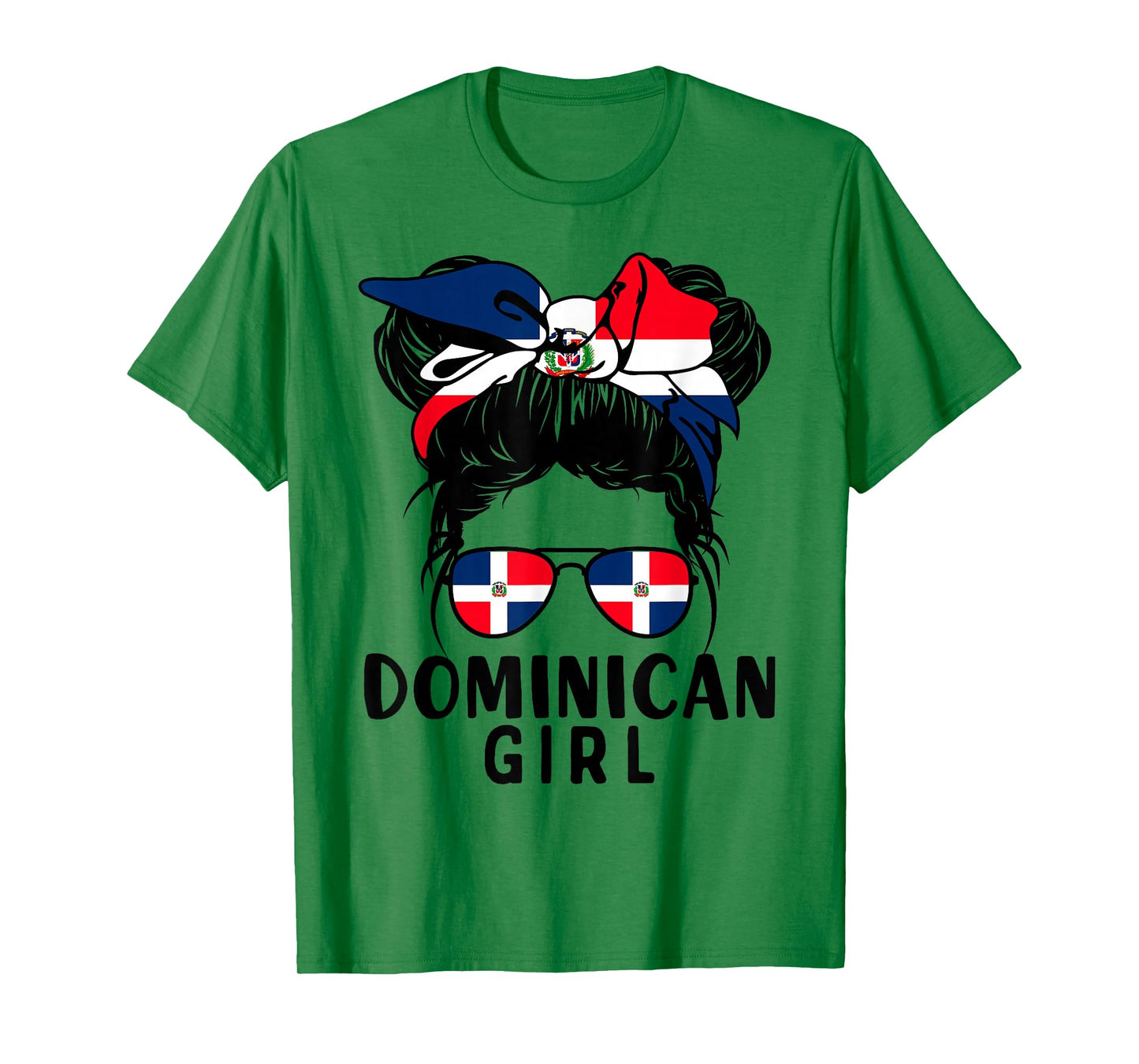 Dominican Girl Messy Hair Roots Pride Patriotic Womens Kids T-Shirt