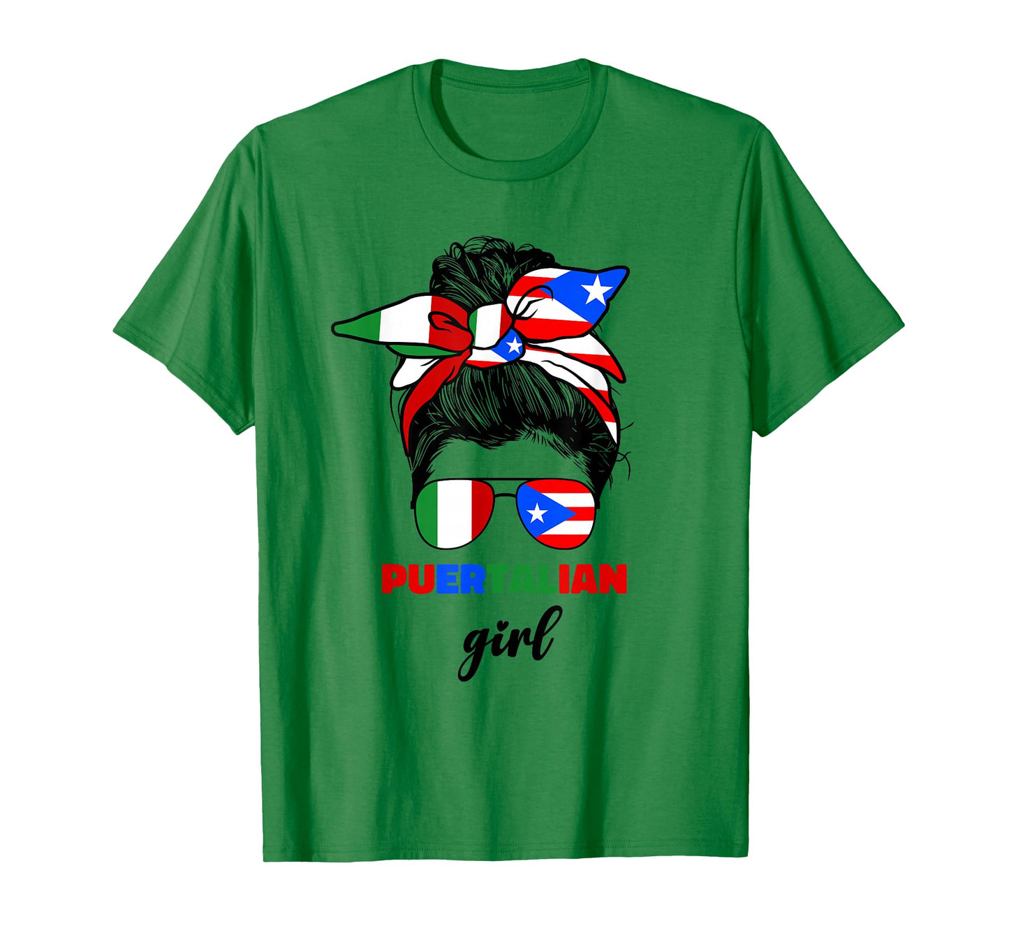Half Italian And Puerto Rican Rico Italy Flag Girl For Women T-Shirt