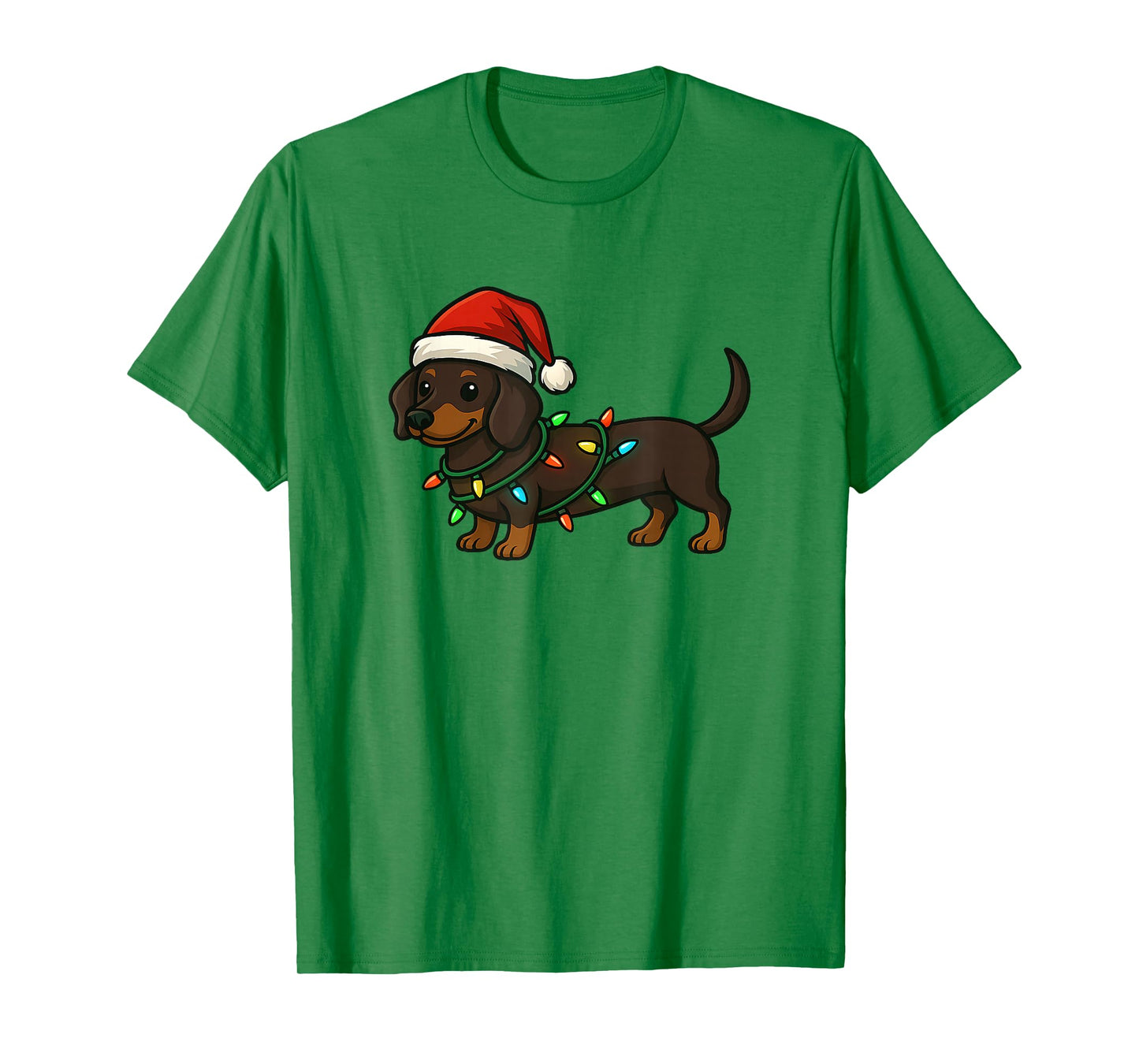 Cute Dachshund Dog with Santa Hat Funny Christmas Xmas Gift T-Shirt