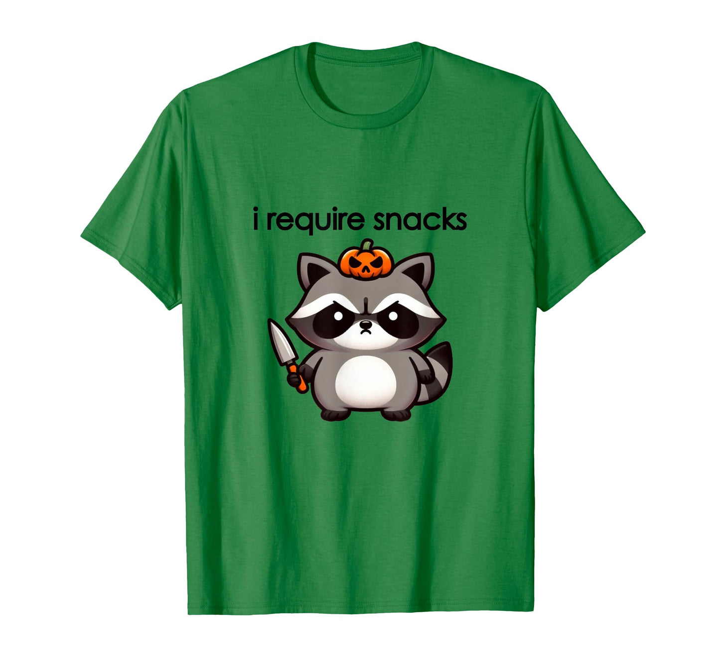 I Require Spooky Snacks Angry Raccoon Halloween T-Shirt