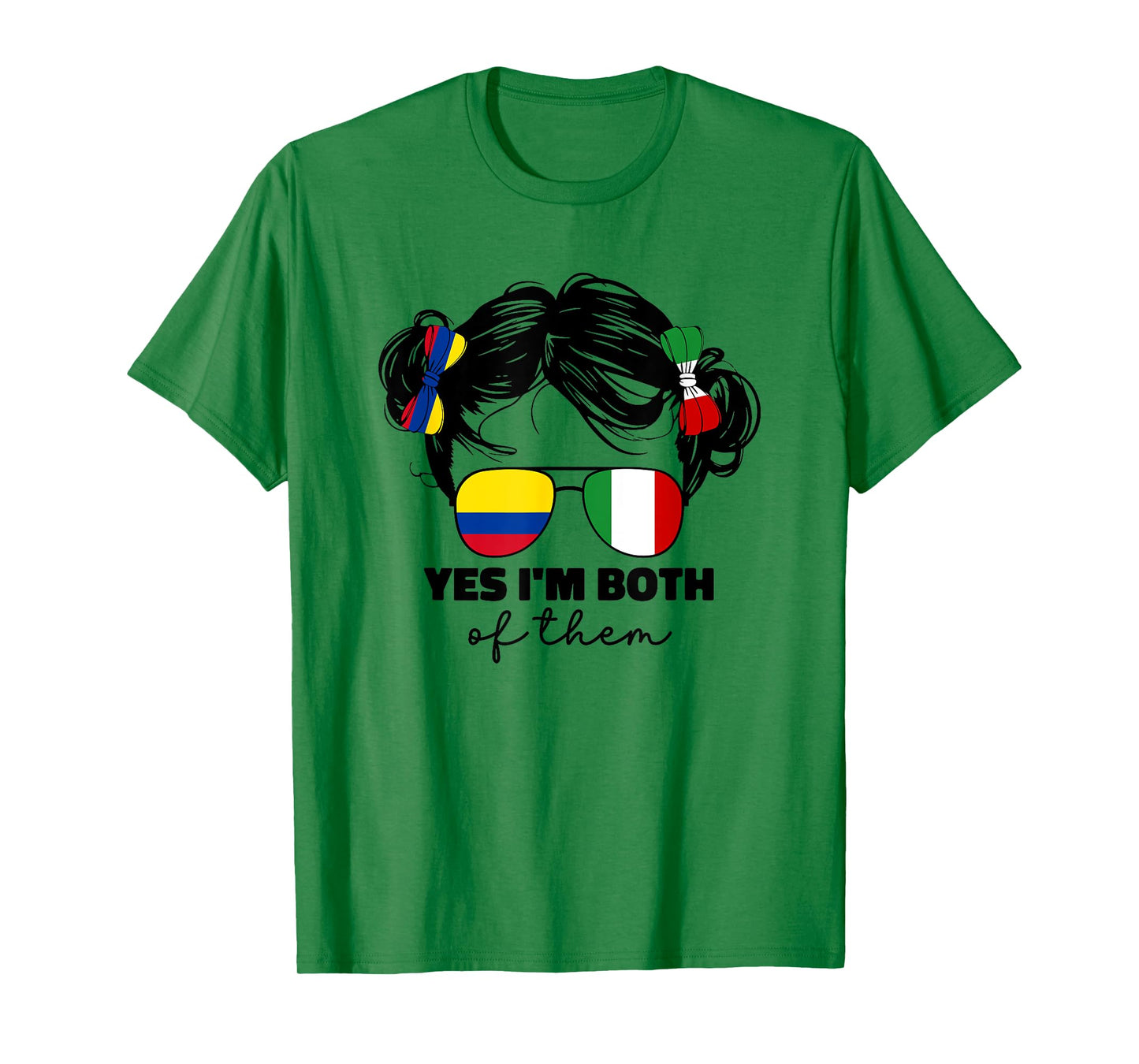 Half Italian And Colombian Colombia Italy Flag Kids Girl T-Shirt