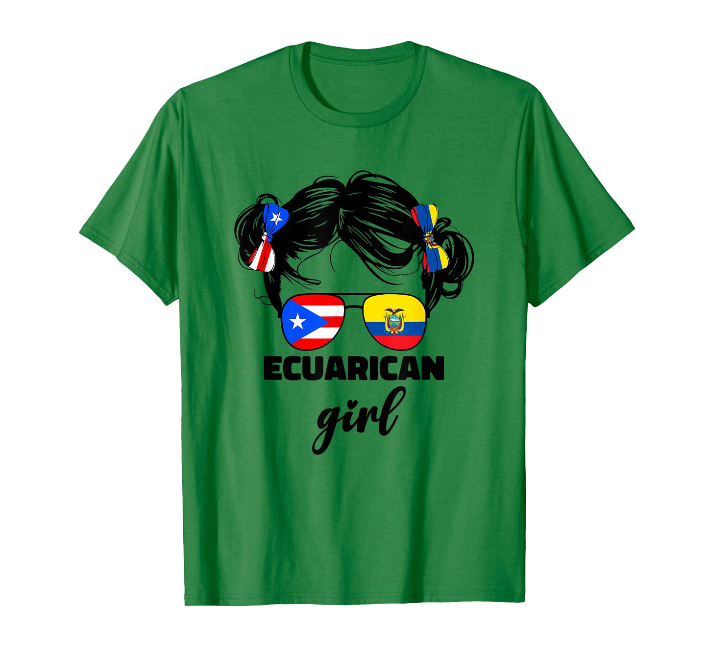 Half Ecuadorian And Puerto Rican Rico Ecuador Flag Kids Girl T-Shirt