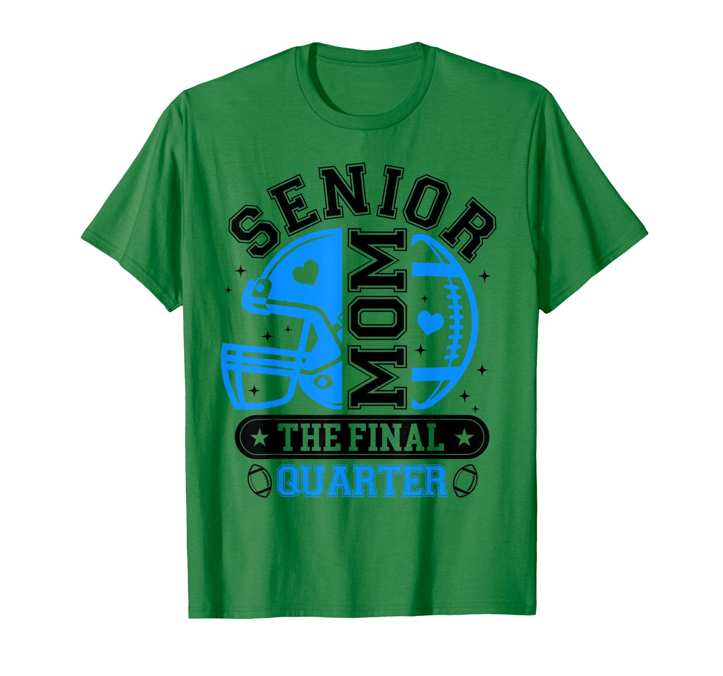 Football Senior Mom 2026 The Final Quarter Blue Black Vibes T-Shirt