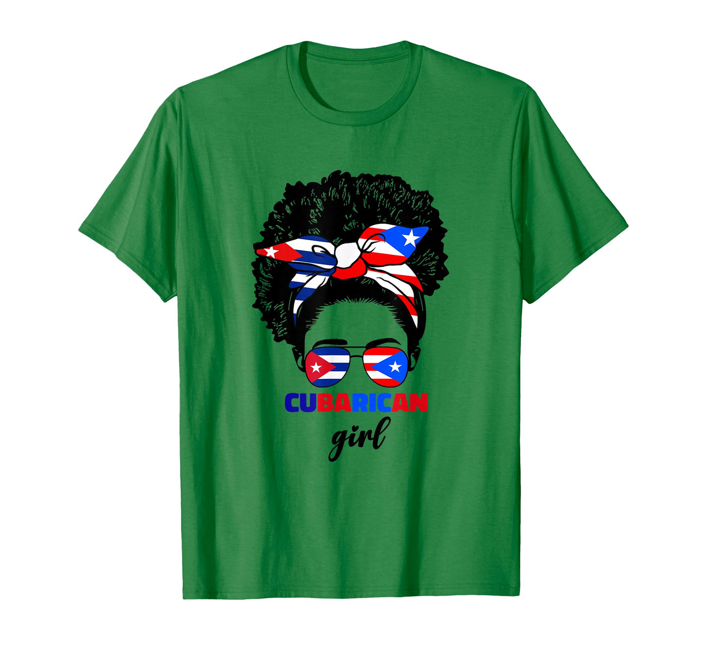 Half Cuban And Puerto Rican Rico Cuba Flag Cubarican Girl T-Shirt