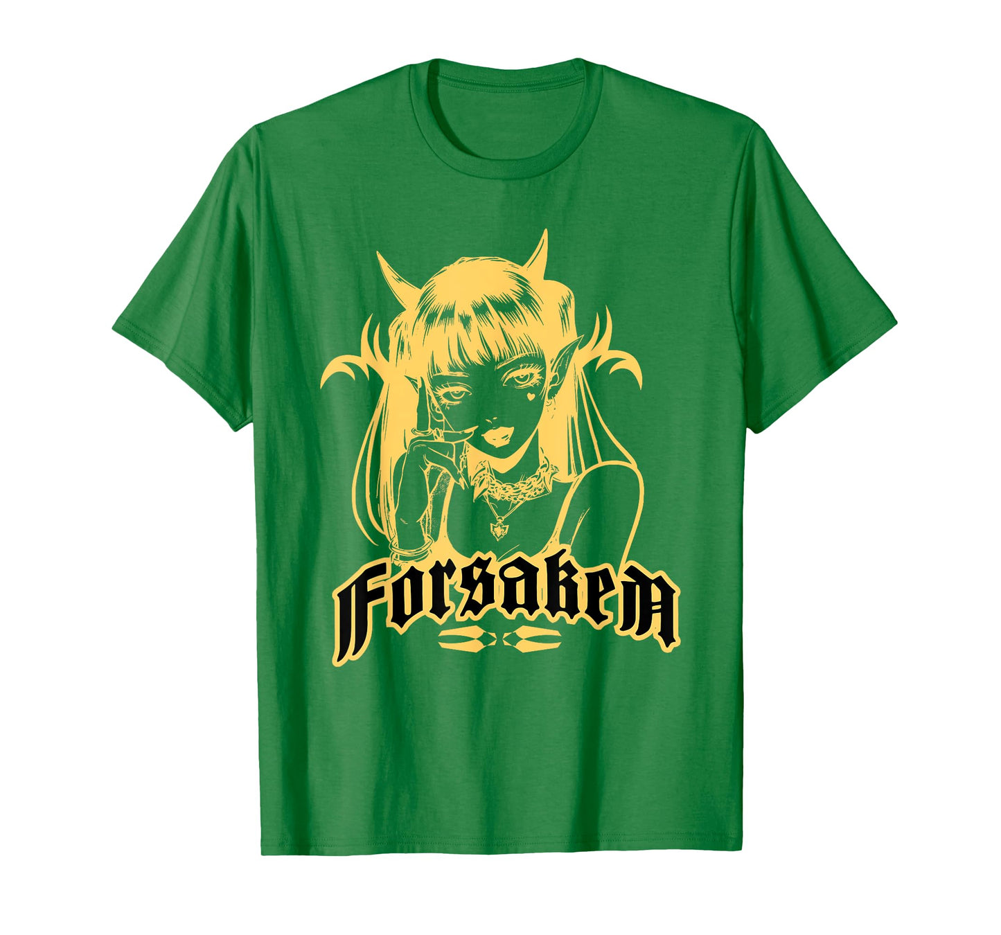 Forsaken Gothic Anime Art Girl Aesthetic Punk Rocker Lover T-Shirt
