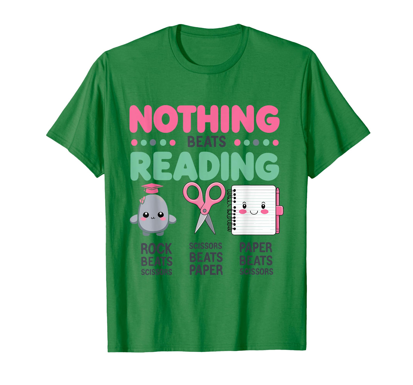 Nothing Beats Reading Rock Paper Scissors Funny Book Lover T-Shirt