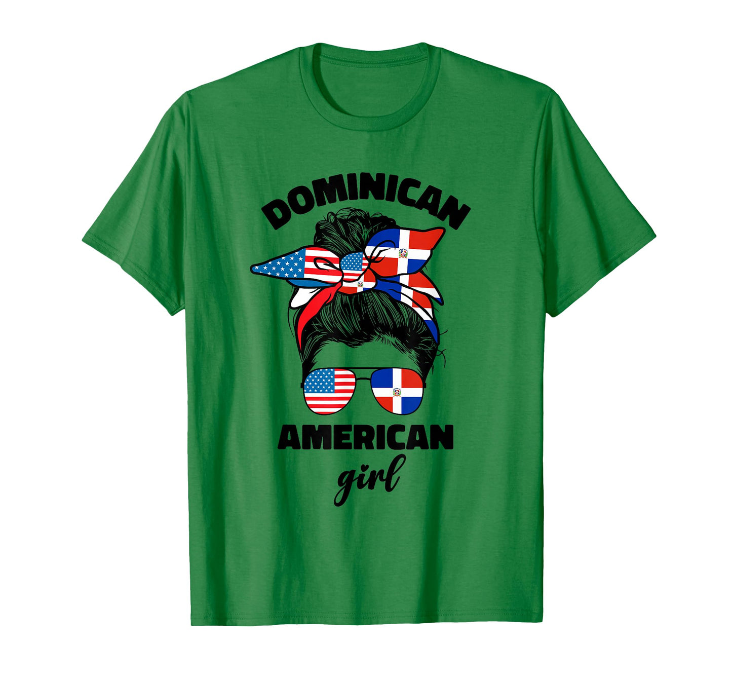 Half Dominican American Dominicana Republic Flag Girl Women T-Shirt