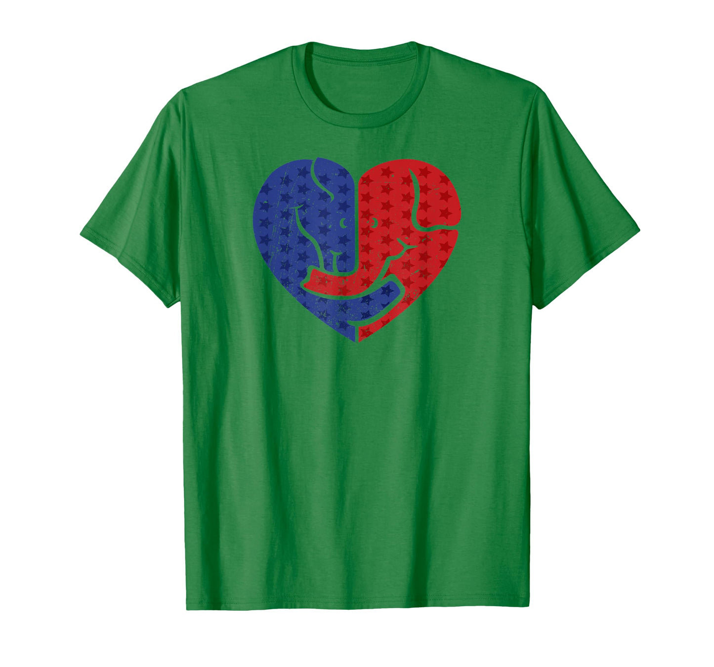 Democratic Donkey and Republican Elephant Love Heart T-Shirt