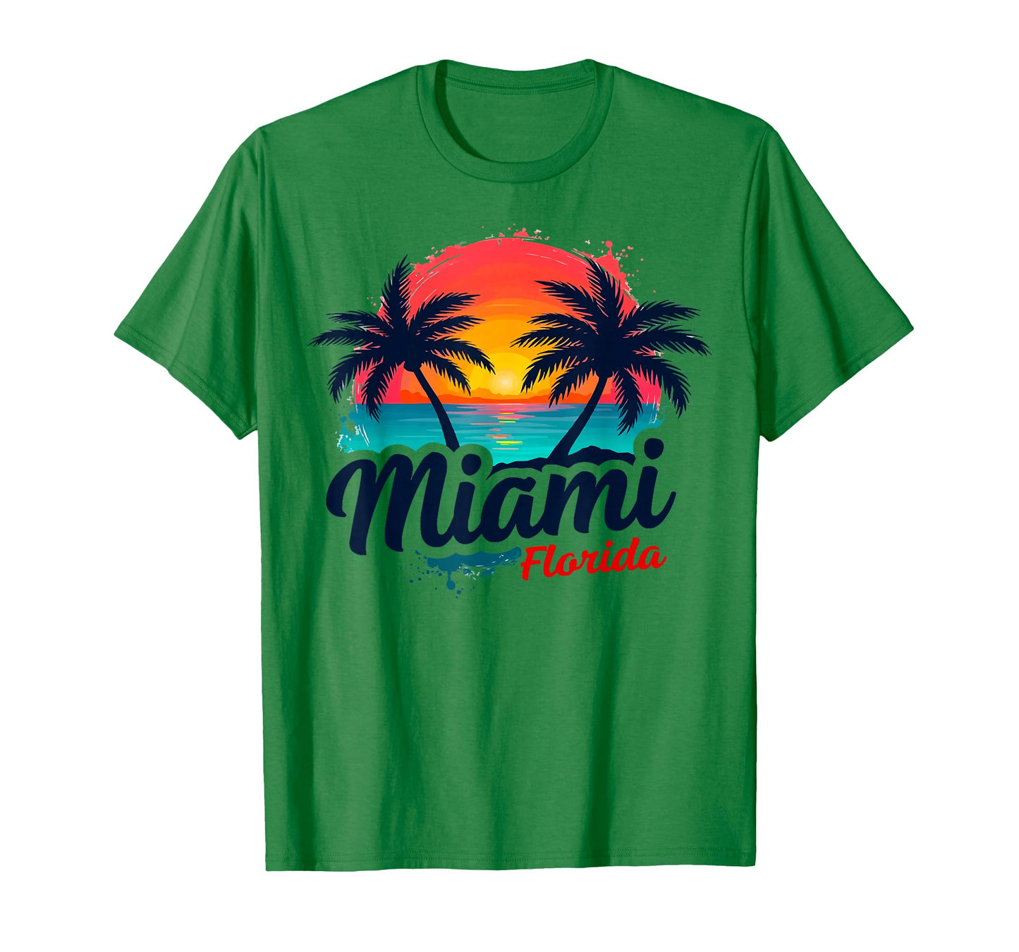 Miami Florida Sunset – Palm Tree Beach Coastal Vibes T-Shirt