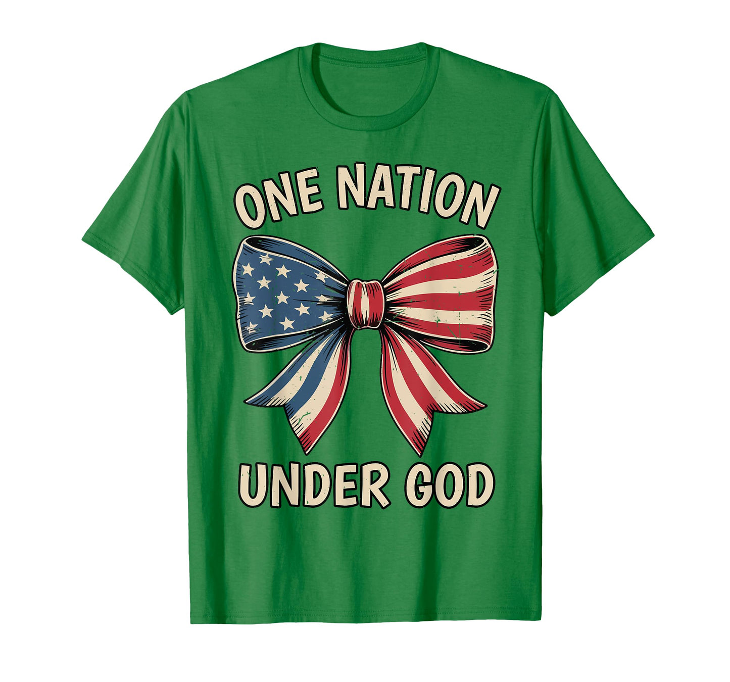 Coquette Bow One Nation Under God 4th July Teen Girl Toddler T-Shirt