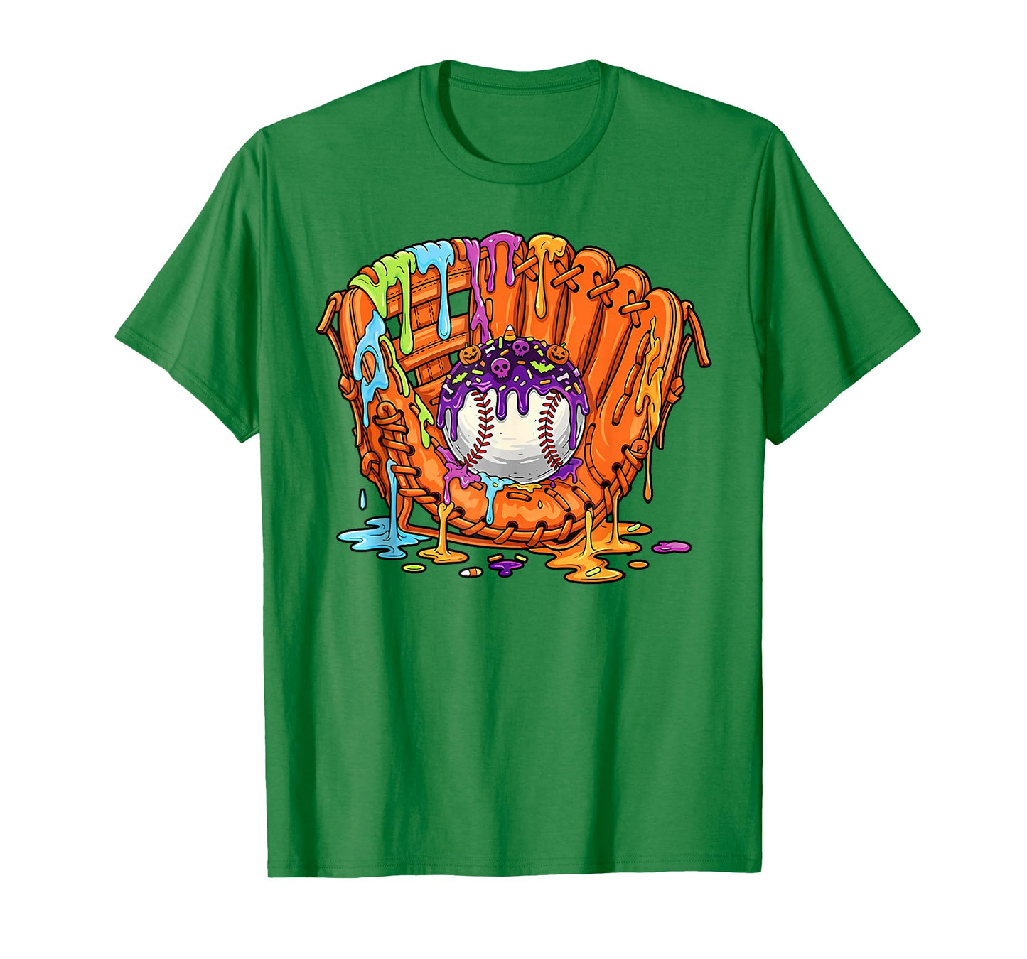 Baseball Glove Halloween Ice Cream Drip Men Boys Kids T-Shirt