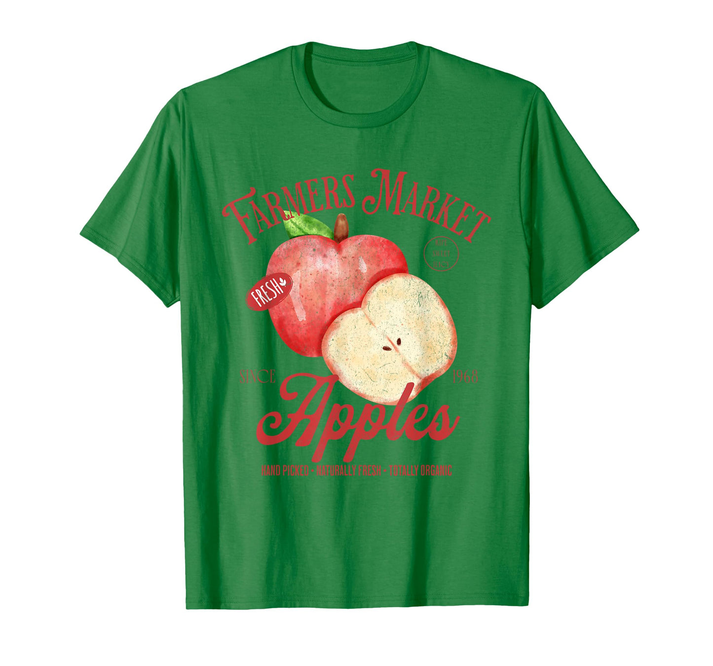 Farmers Market Apples Hand Picked Vintage Fruit Retro Apples T-Shirt