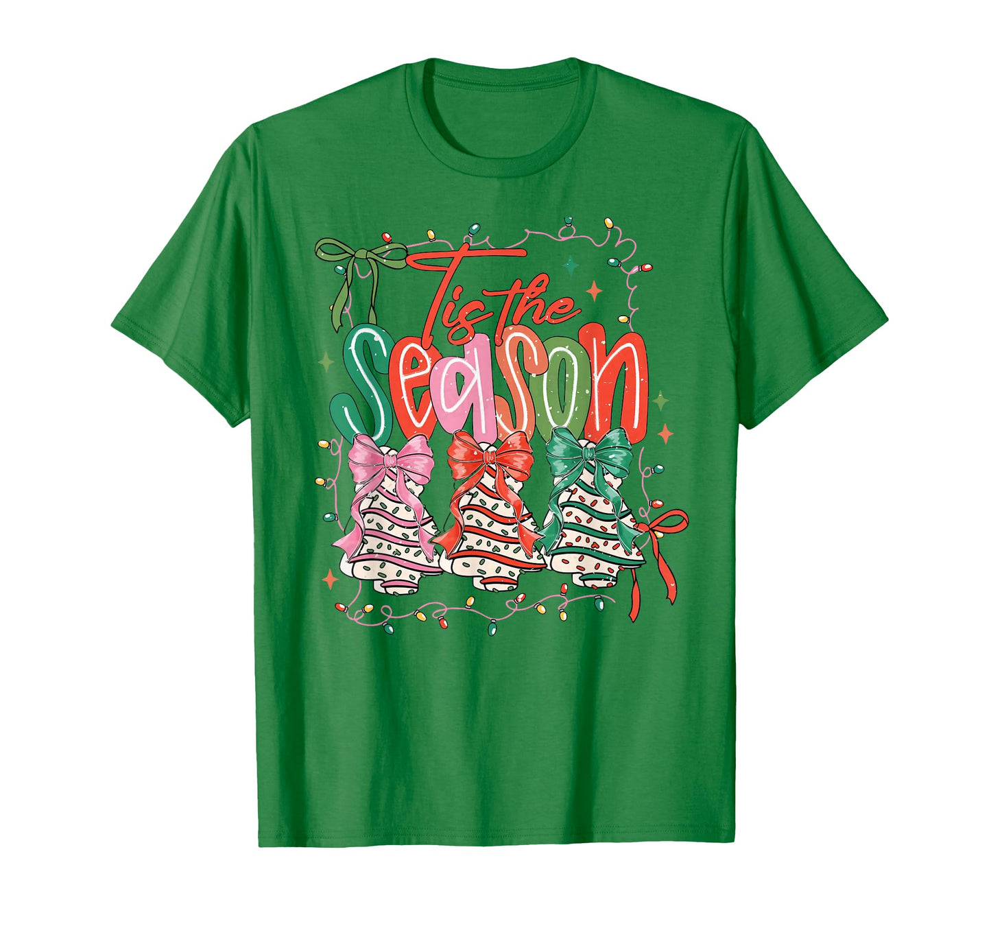 Tis The Season Christmas Tree Cake Cute Preppy Xmas Holiday T-Shirt