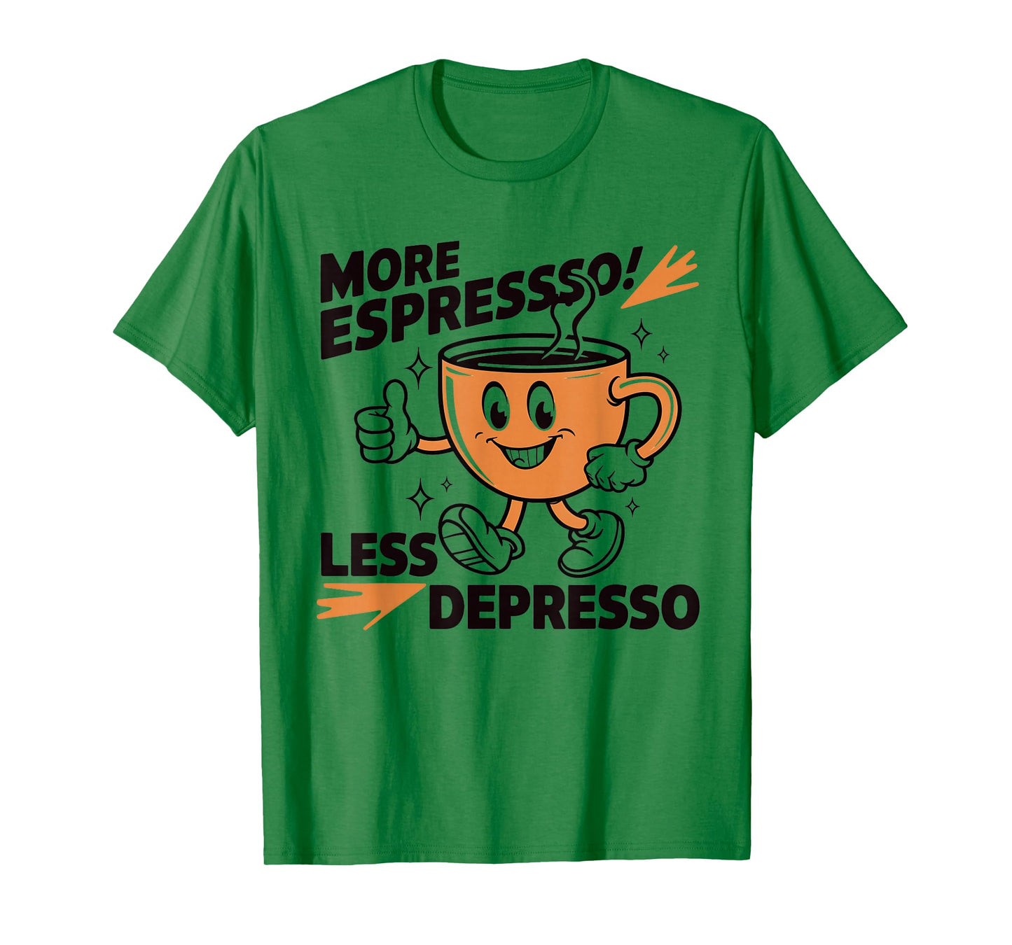 More Expresso Less Depresso Funny Vintage Coffee Adict Lover T-Shirt