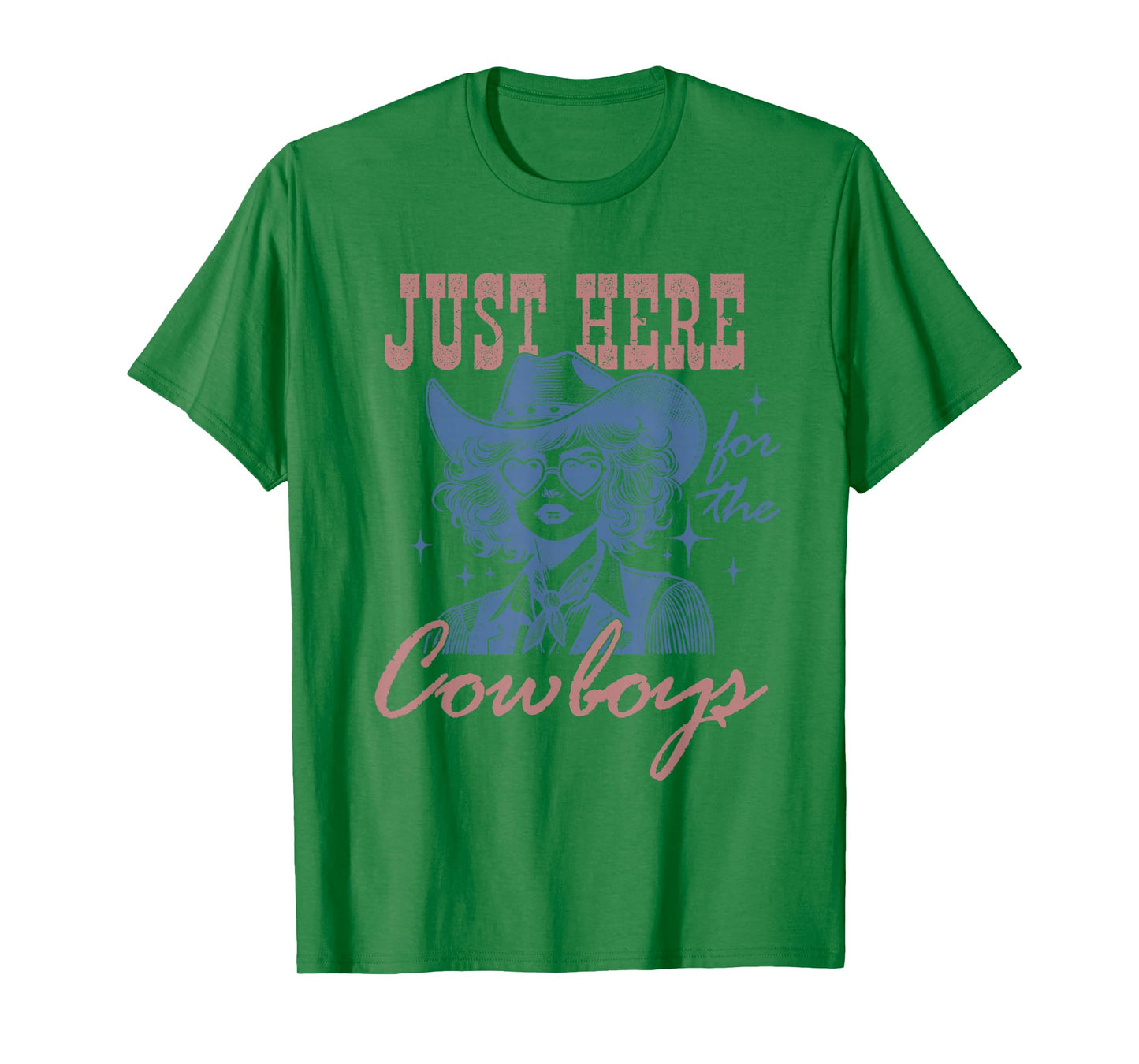 Retro Cowgirl Shirt Just Here for the Cowboys Western Rodeo T-Shirt