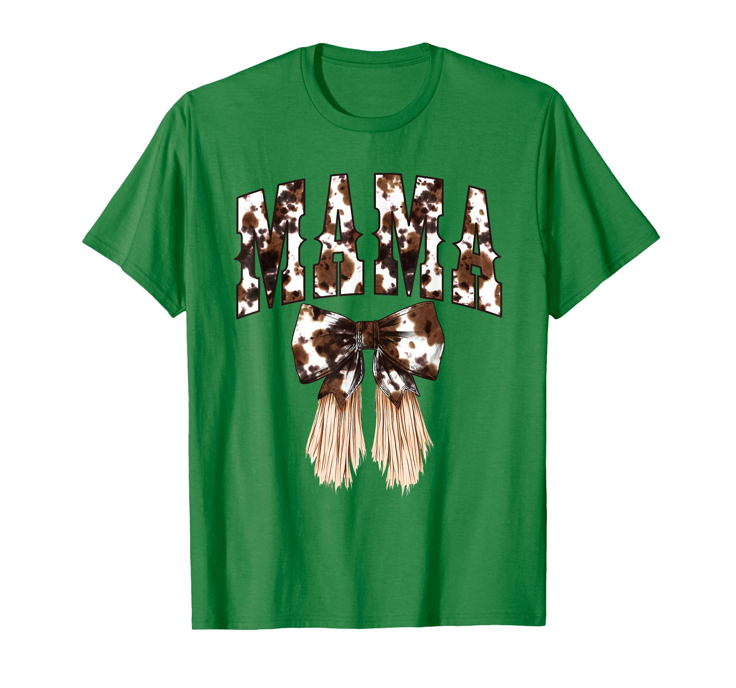 Vintage Western Cow Print Mama Coquette Bow Country Mom T-Shirt