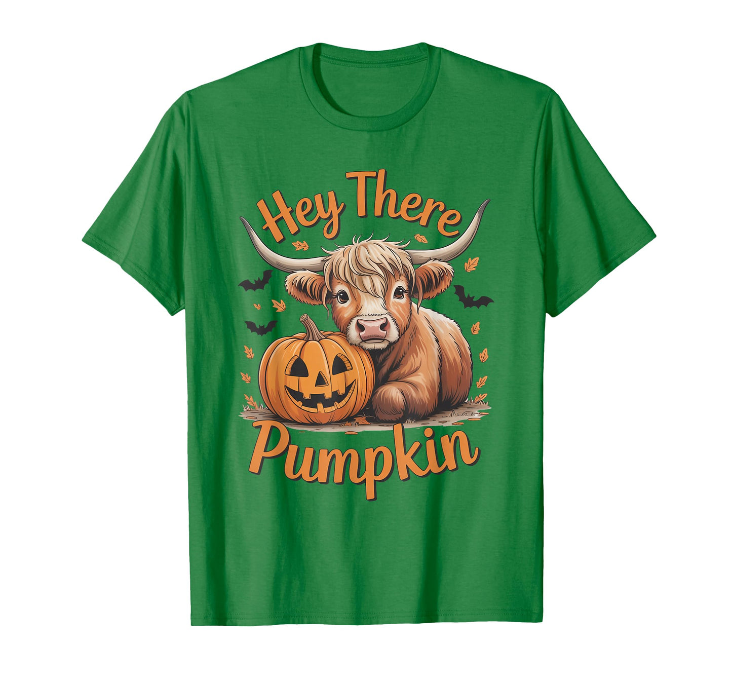 Hey There Pumpkin Halloween Highland Cow Lover Cow Farm T-Shirt