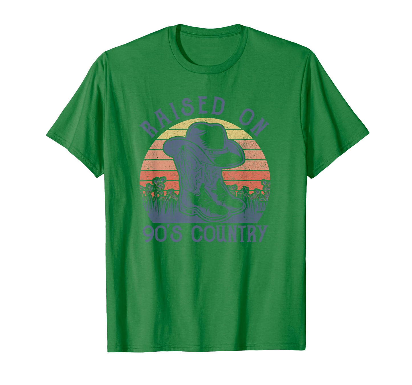 Vintage Western Raised On 90's Country Music Cowboy Hat T-Shirt