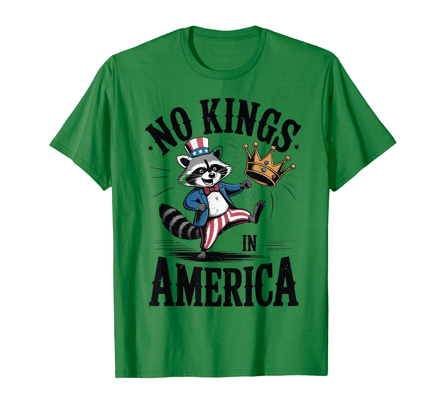 Toddler No Kings America Funny Raccoon 4th July Trash-Panda T-Shirt