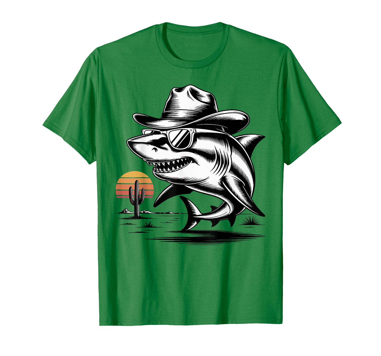Funny Shark Women Men Boys Shark in Sunglasses Country T-Shirt