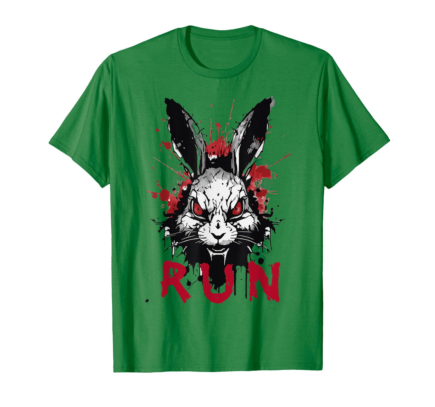 Run Rabbit, Evil Bunny Artwork, Modern Vintage Grunge Anime T-Shirt