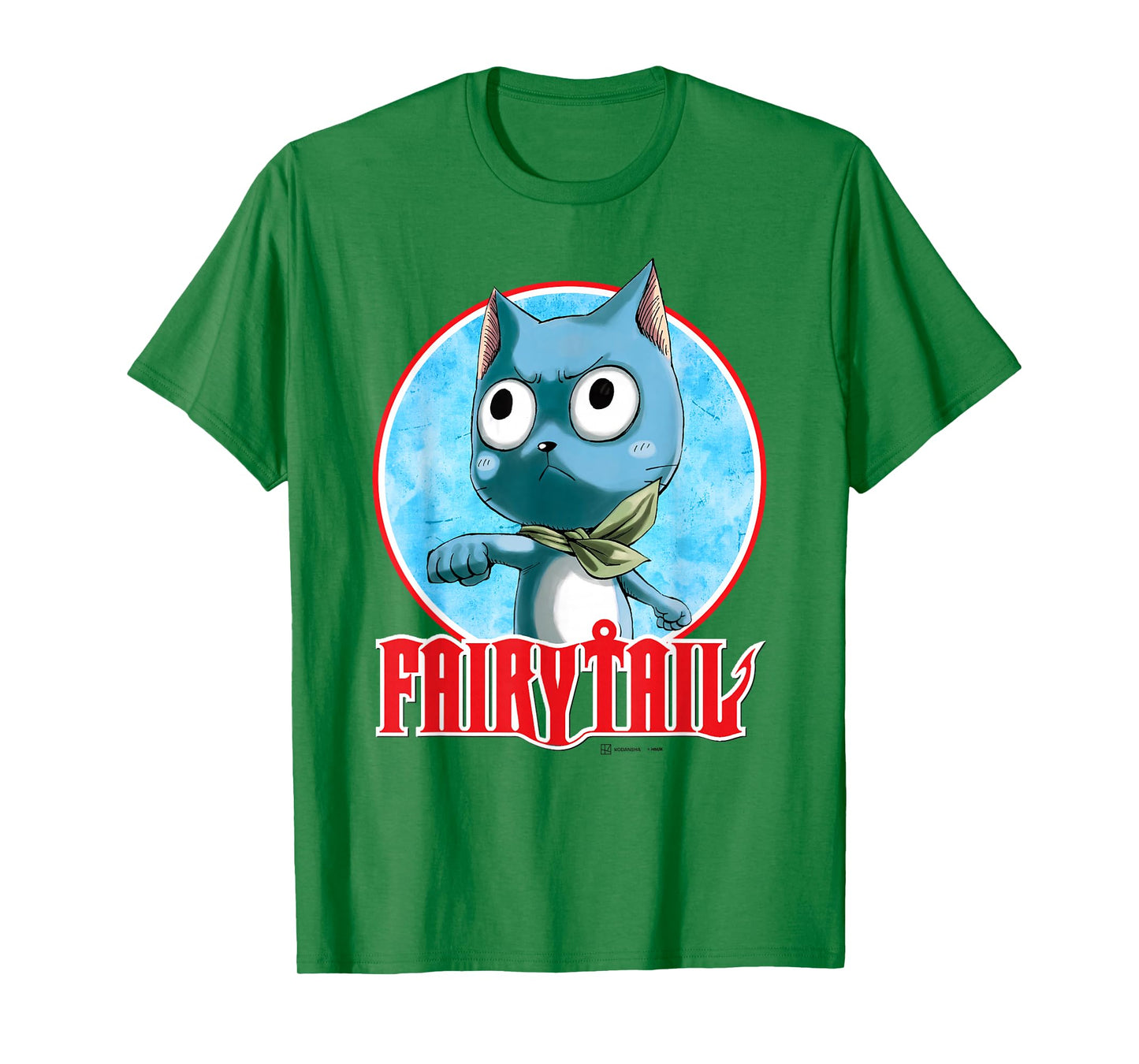 Fairy Tail Happy The Magic Cat Lockup Manga Style Portrait T-Shirt